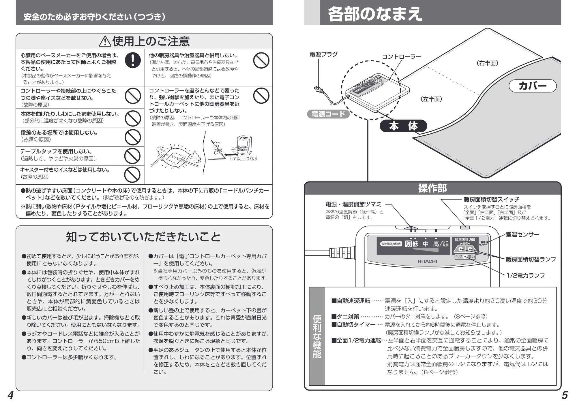 日立 HLU-307 / HLU-207 取扱説明書 — 16 HLU-207取説P04-05 — 原本ページ — 3ページ