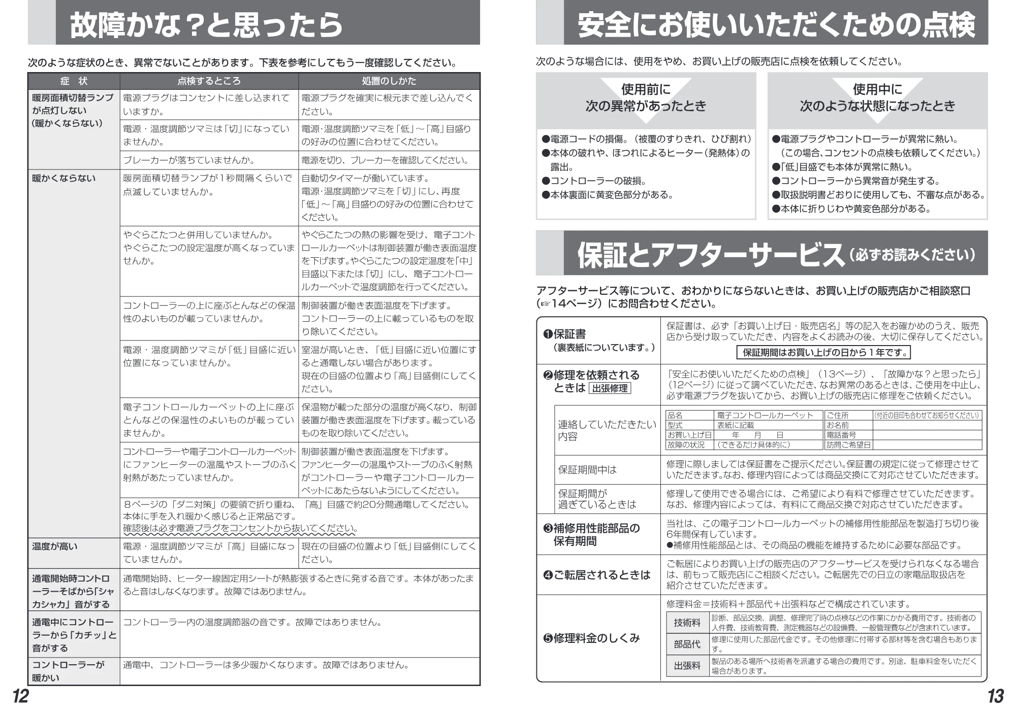 日立 HLU-307 / HLU-207 取扱説明書 — 16 HLU-207取説P12-13 — 原本ページ — 7ページ