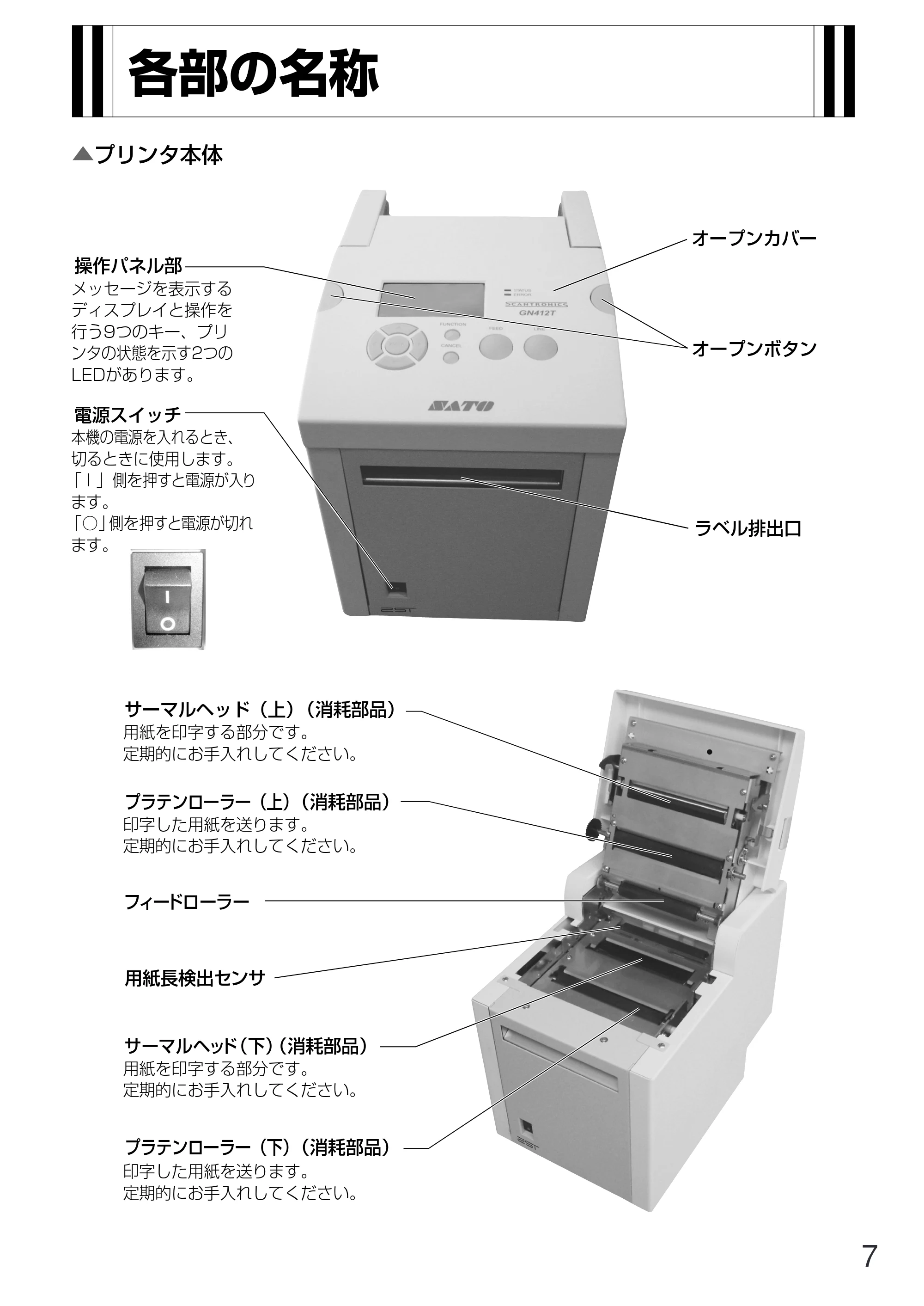 サトー GN412T 取扱説明書(第5版) — 原本ページ — 8ページ