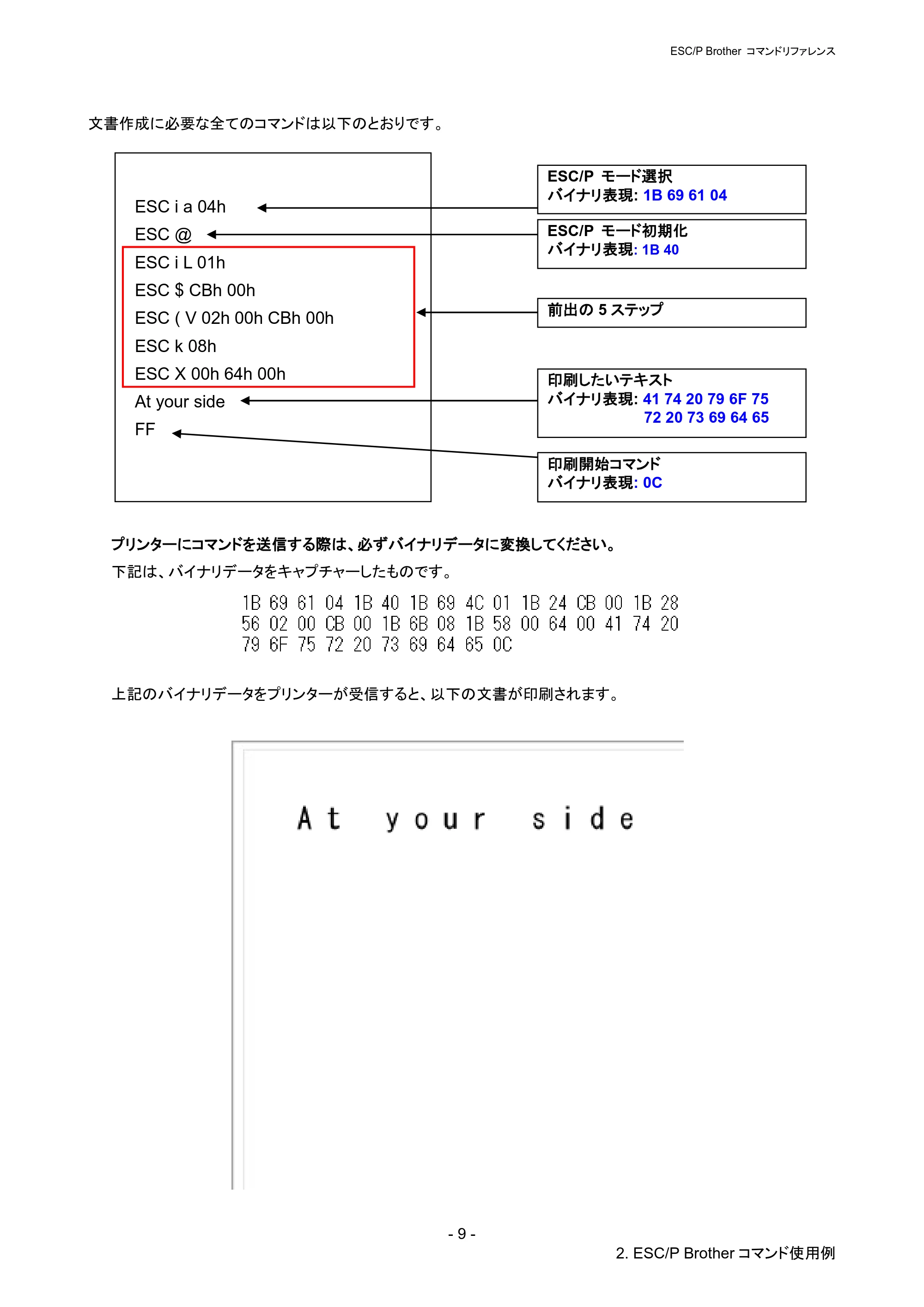ブラザー PJ-723 / PJ-763 / PJ-763MFi ESC/ P Brother コマンドリファレンス — 原本ページ — 15ページ