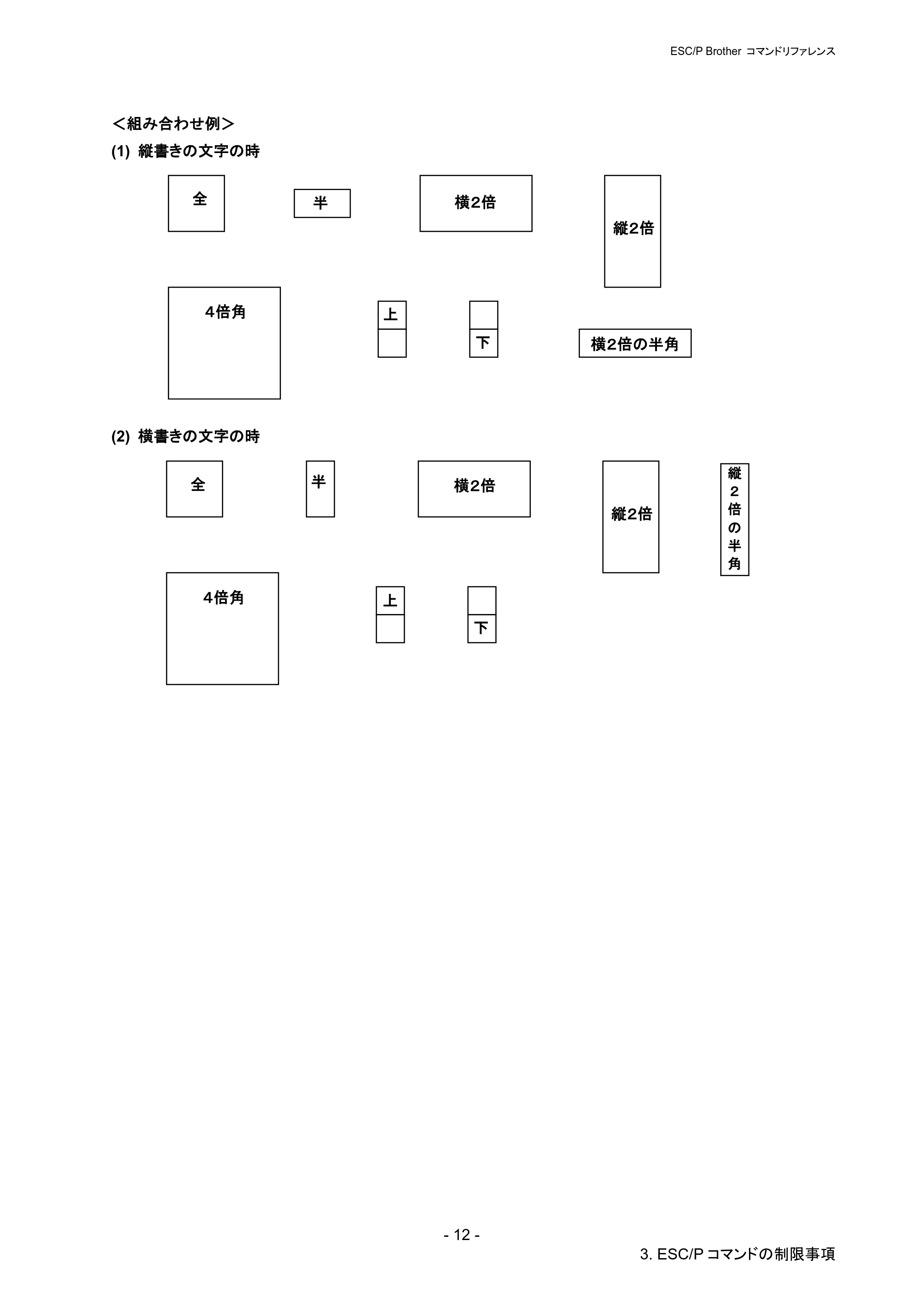 ブラザー PJ-723 / PJ-763 / PJ-763MFi ESC/ P Brother コマンドリファレンス — 原本ページ — 18ページ