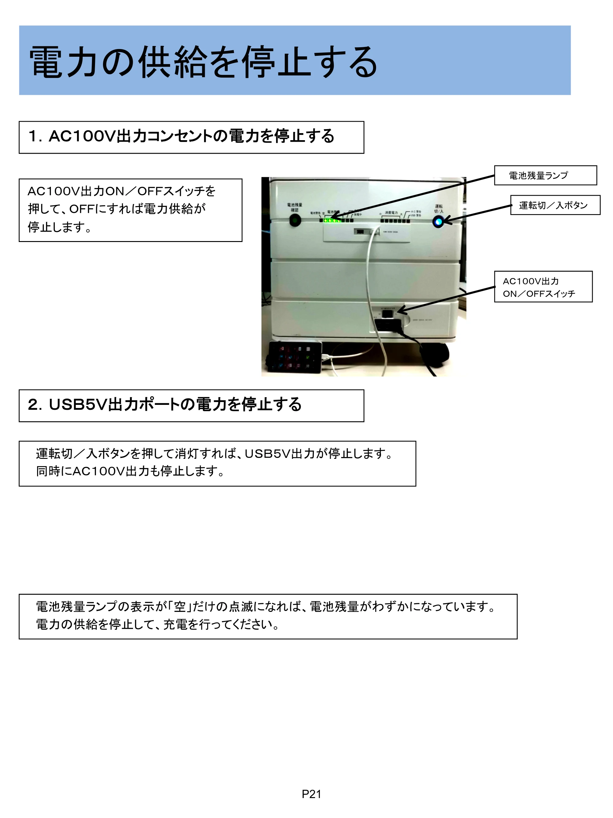サンワサプライ BTP-1000 取扱説明書 — 原本ページ — 21ページ