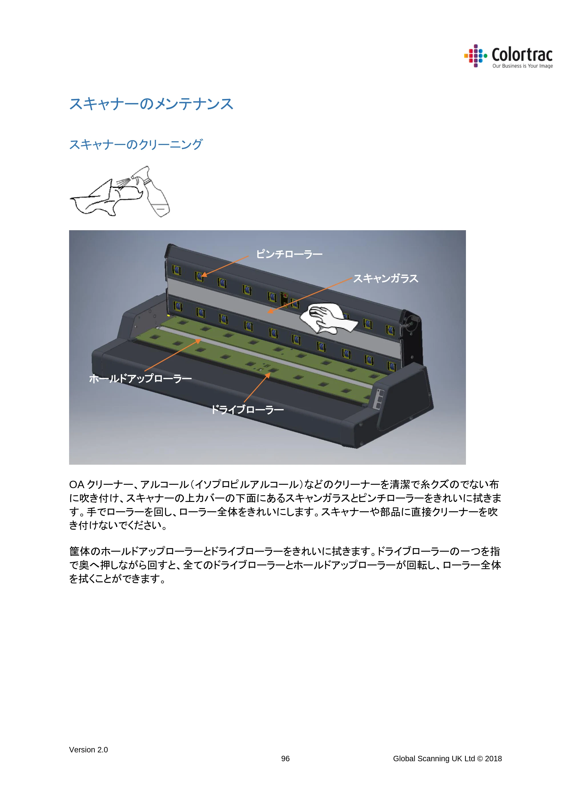 キヤノン TX-2000/TX-3000/TX-4000/TX-2000 MFP/TX-3000 MFP/TX-4000 MFP SmartWorks MFP5（ver.5.3用）取扱説明書 2019年8月22日掲載 （PDF形式／8.12Mバイト） — スキャナーのメンテナンス — 原本ページ — 96ページ