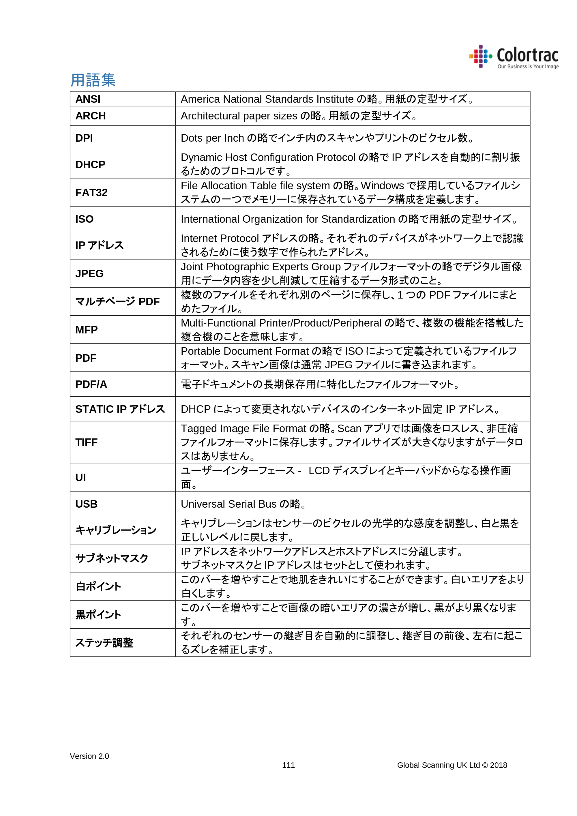 キヤノン TX-2000/TX-3000/TX-4000/TX-2000 MFP/TX-3000 MFP/TX-4000 MFP SmartWorks MFP5（ver.5.3用）取扱説明書 2019年8月22日掲載 （PDF形式／8.12Mバイト） — 用語集 — 原本ページ — 111ページ