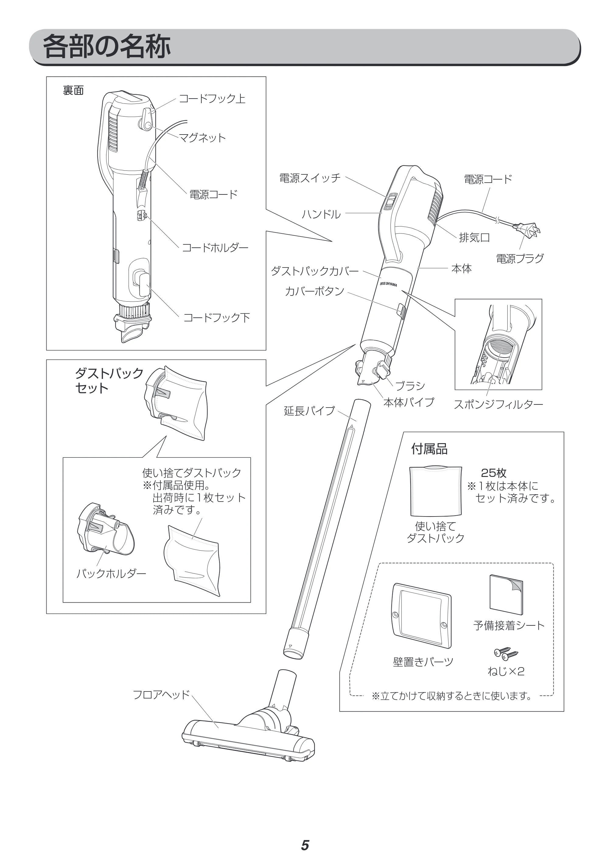 アイリスオーヤマ IC-SB4-WPG 取扱説明書 — 原本ページ — 5ページ