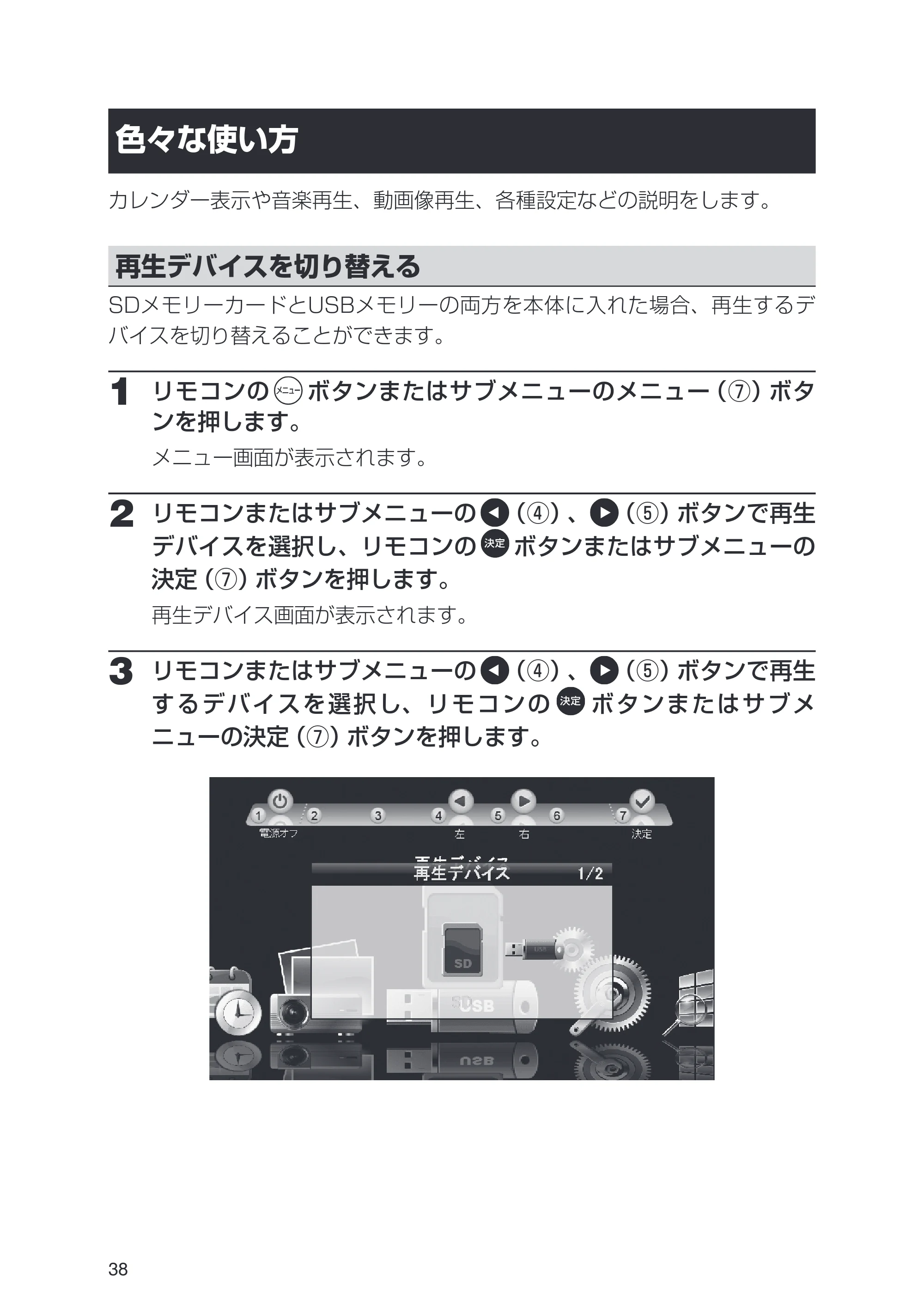 日立 HPF-A7 取扱説明書 — 色々な使い方 — 原本ページ — 38ページ