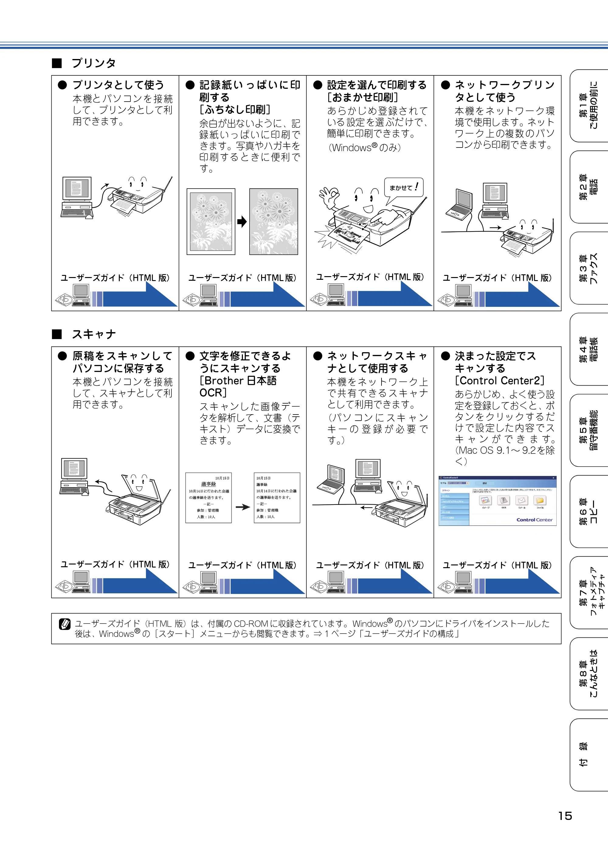 ブラザー MFC-830CLN / MFC-830CLWN / MFC-840CLN 取扱説明書(本体) — 原本ページ — 16ページ