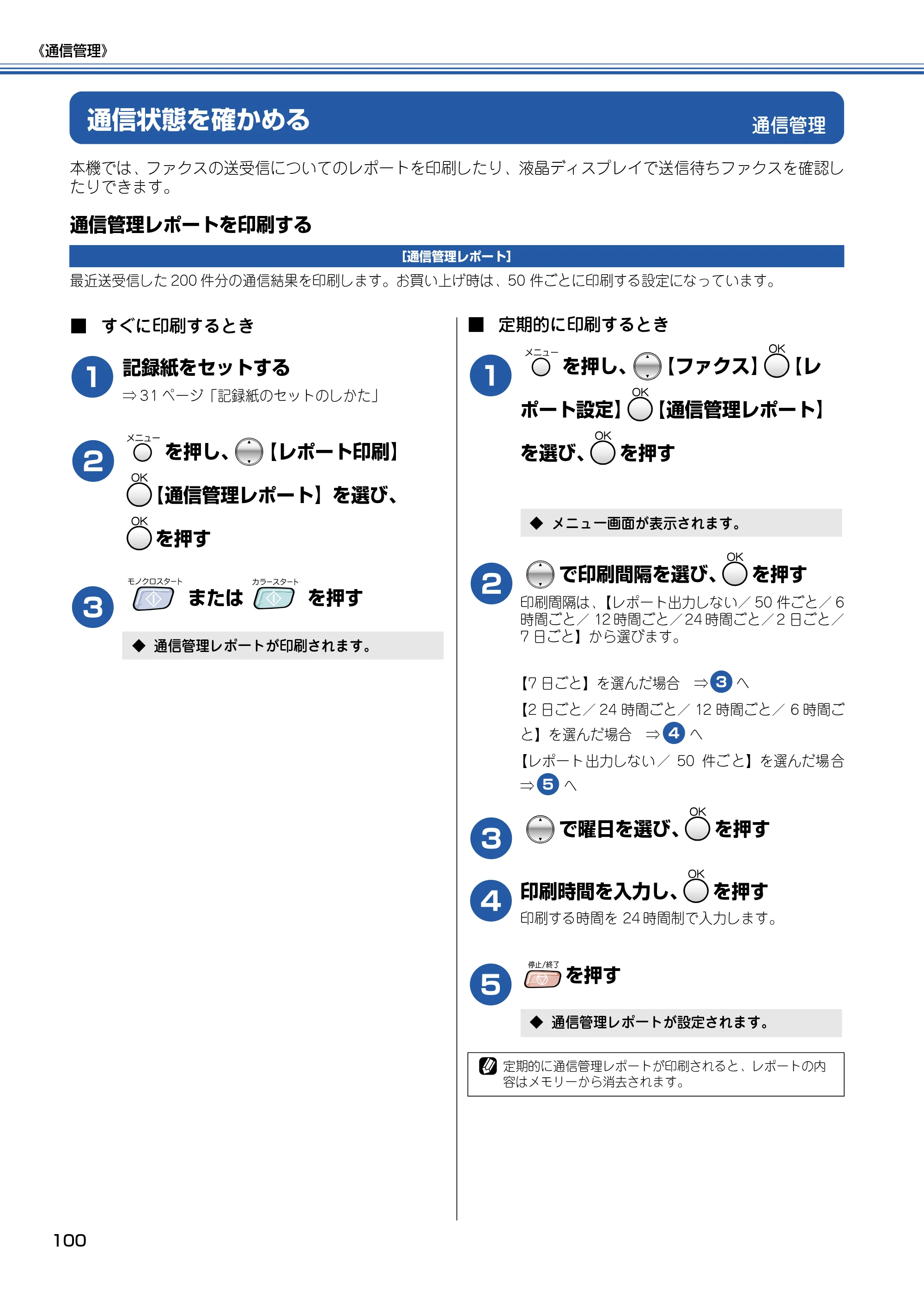 ブラザー MFC-830CLN / MFC-830CLWN / MFC-840CLN 取扱説明書（本体） — 通信管理 — 原本ページ — 101ページ