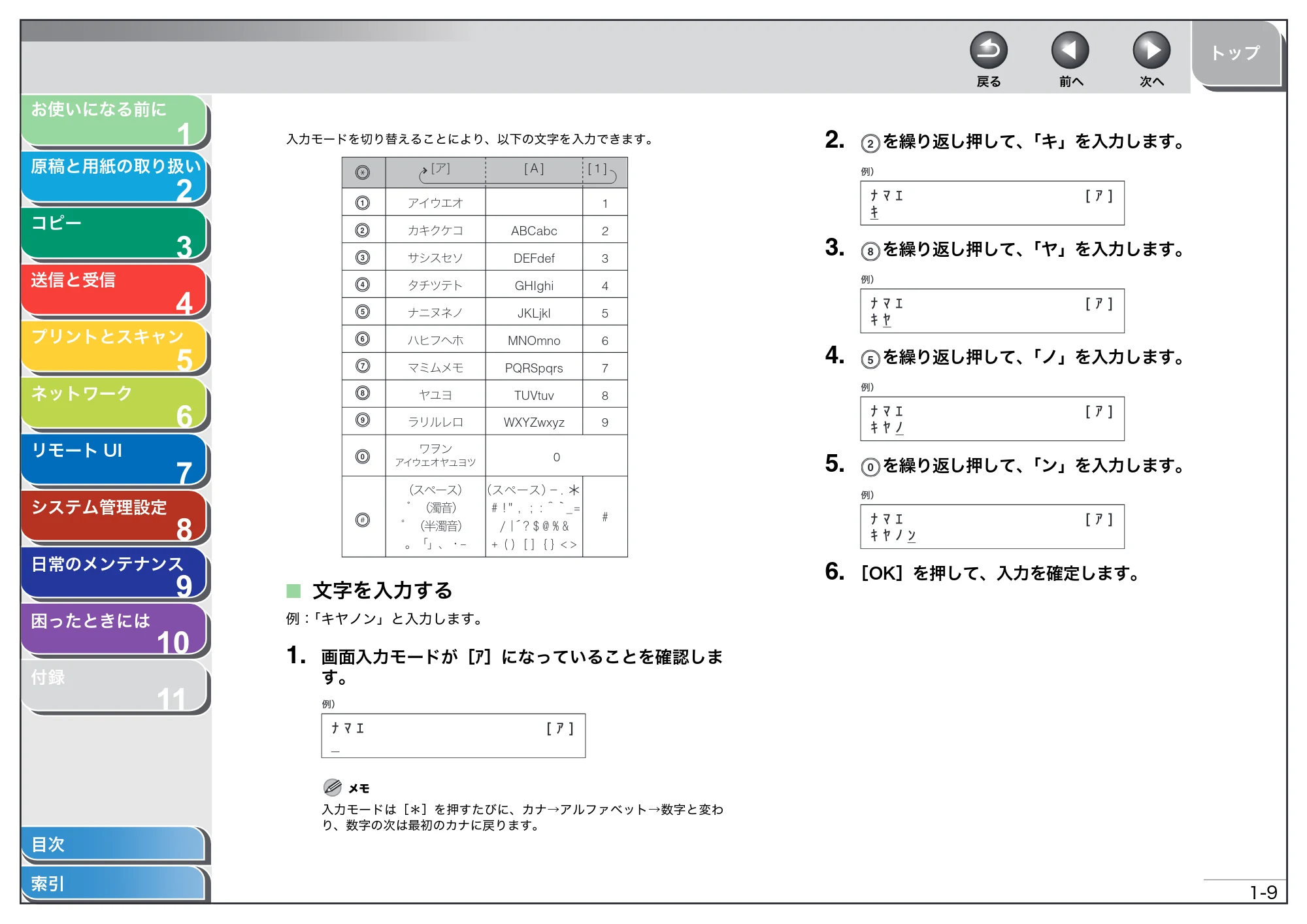 キヤノン MF4270 操作ガイド（総合編） （PDF形式／11.49Mバイト） — 文字を入力する — 原本ページ — 28ページ