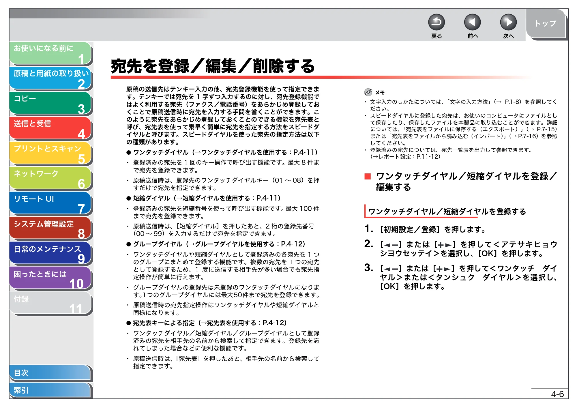 キヤノン MF4270 操作ガイド(総合編) (PDF形式/11.49Mバイト) — 宛先を登録/編集/削除する — 原本ページ — 61ページ