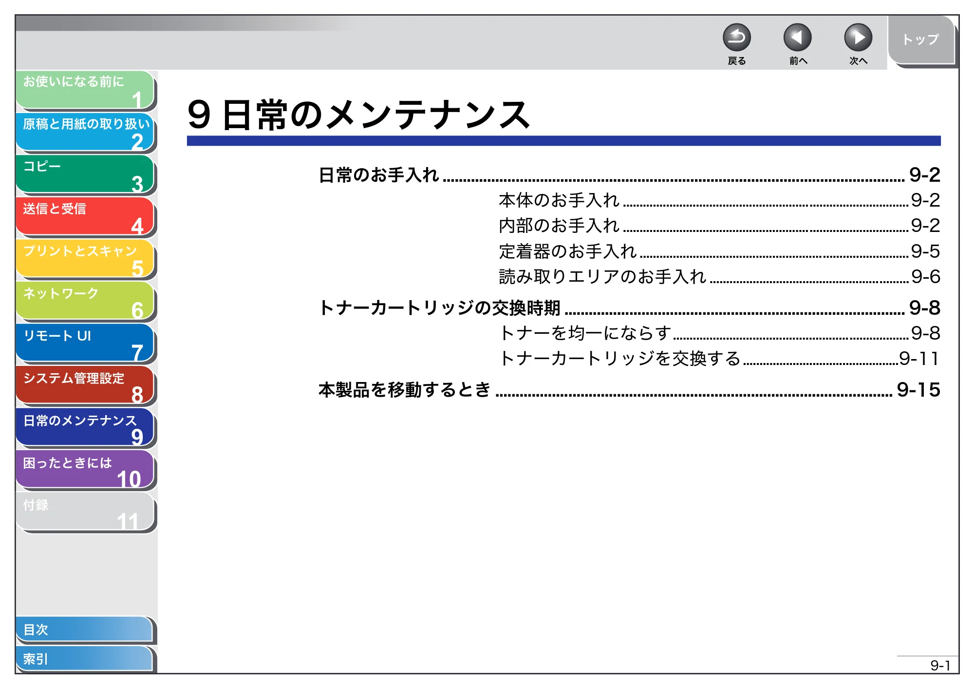 キヤノン MF4270 操作ガイド（総合編） （PDF形式／11.49Mバイト） — 9 日常のメンテナンス — 原本ページ — 127ページ