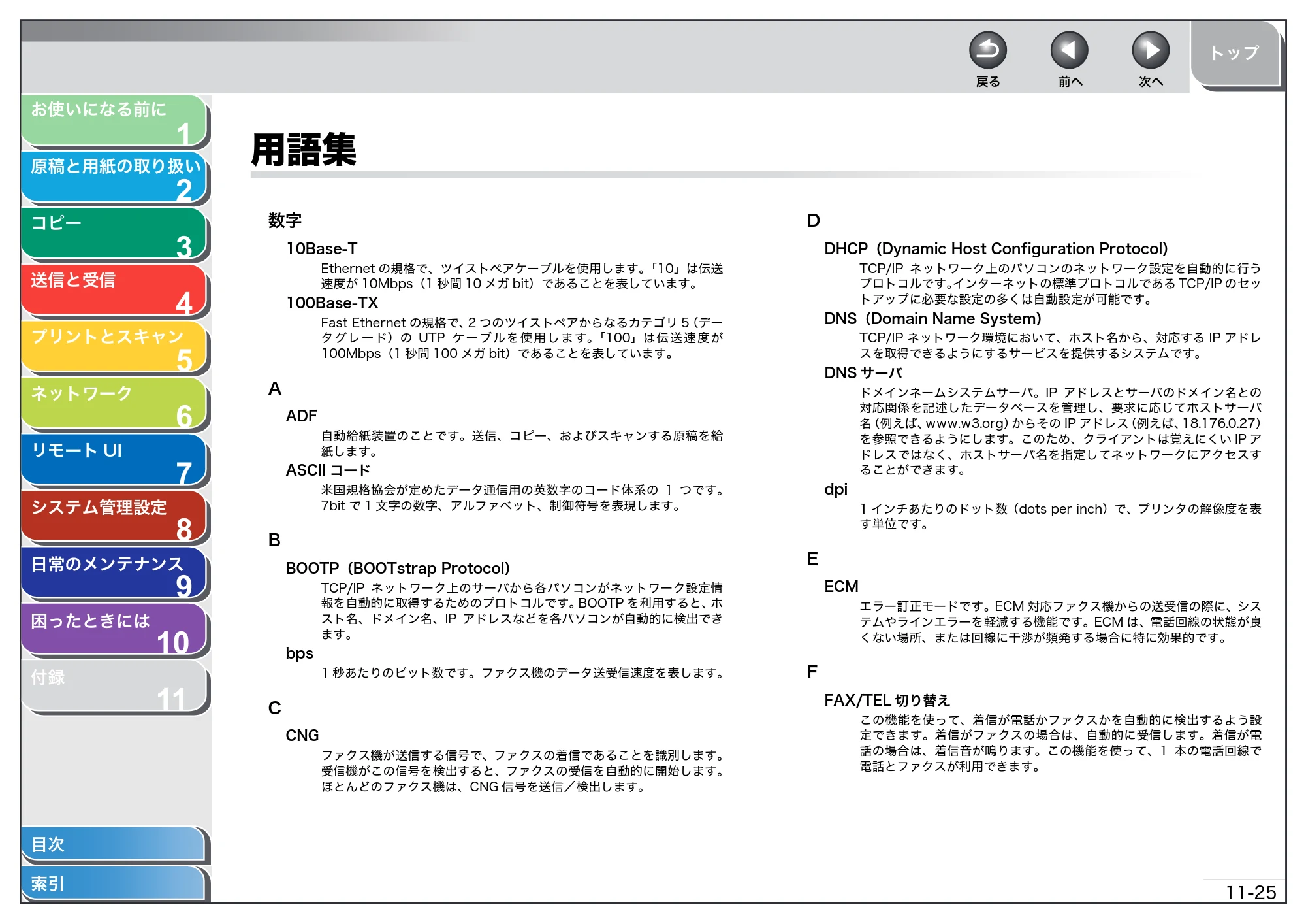 キヤノン MF4270 操作ガイド（総合編） （PDF形式／11.49Mバイト） — 用語集 — 原本ページ — 206ページ