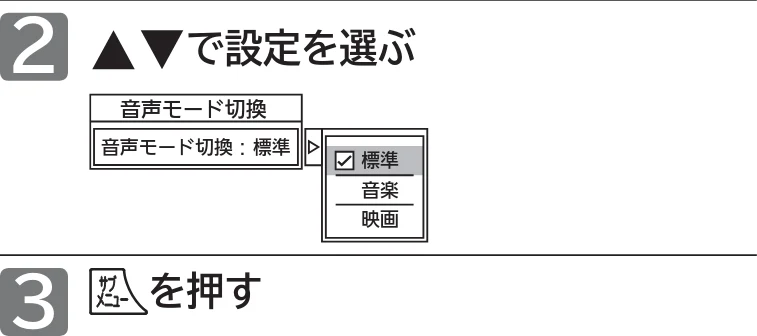 日立 L43-GP35 / L32-GP35 取扱説明書 — 音声設定をする — 図版 130-1 — 130ページ