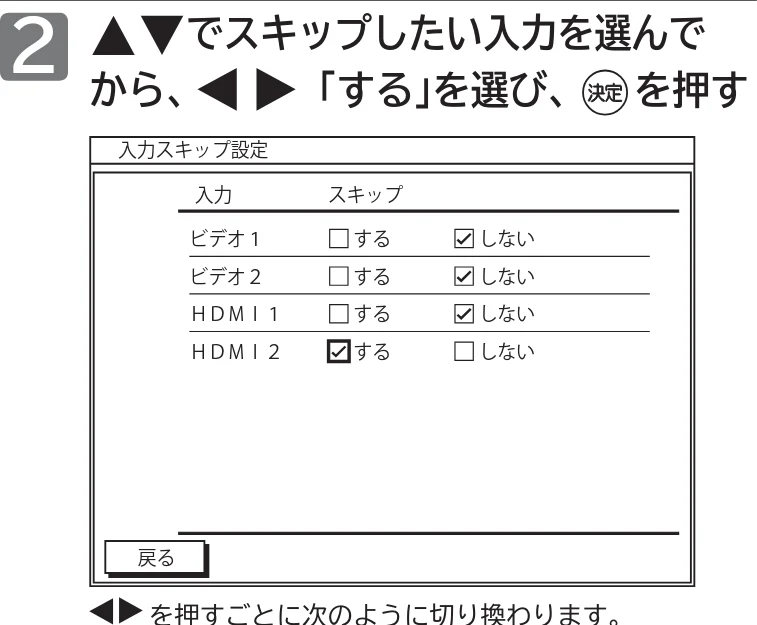 日立 L43-GP35 / L32-GP35 取扱説明書 — ［入力スキップ設定・高速起動設定］ — 図版 149-1 — 149ページ
