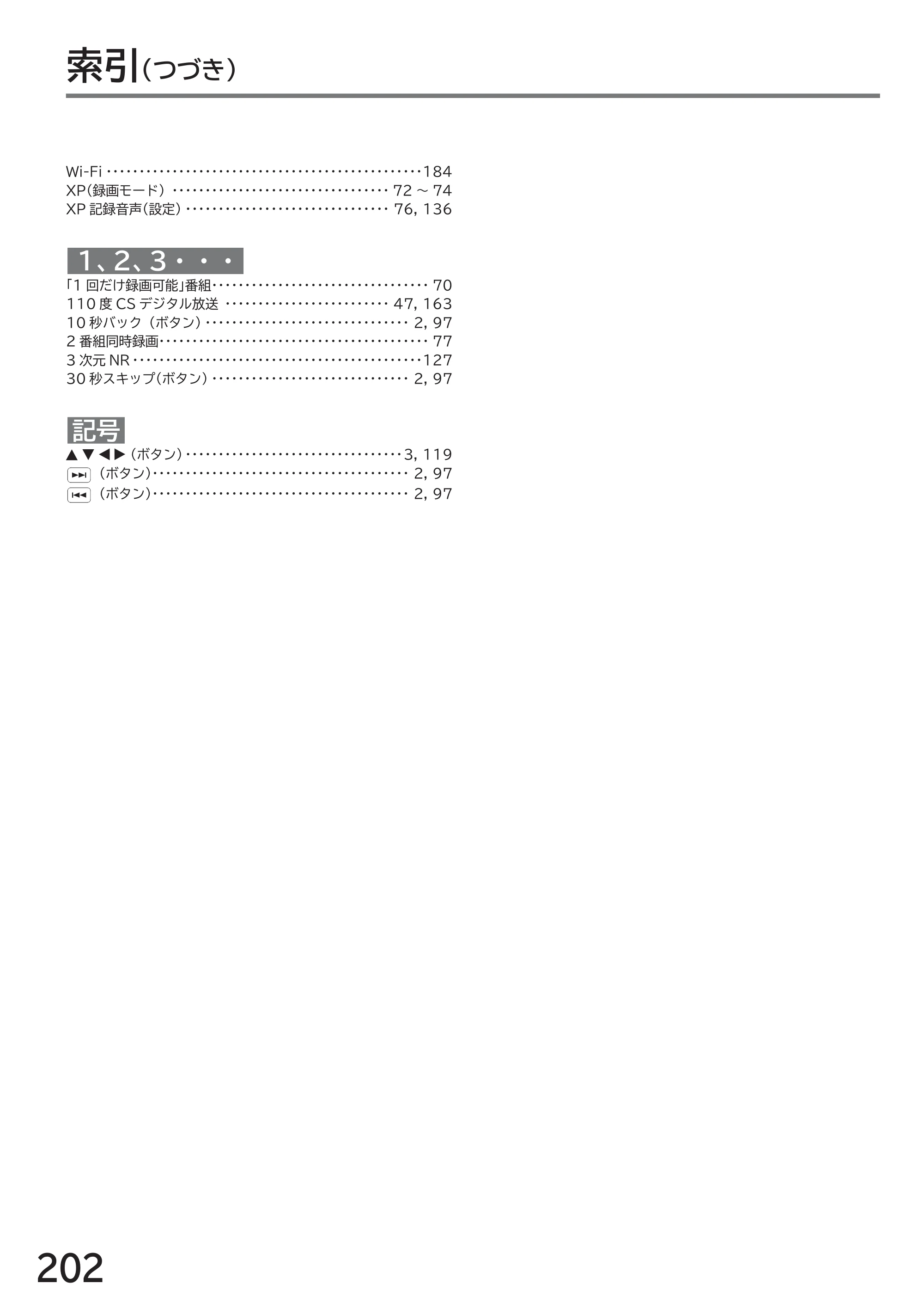 日立 L43-GP35 / L32-GP35 取扱説明書 — 索引（つづき） — 原本ページ — 202ページ