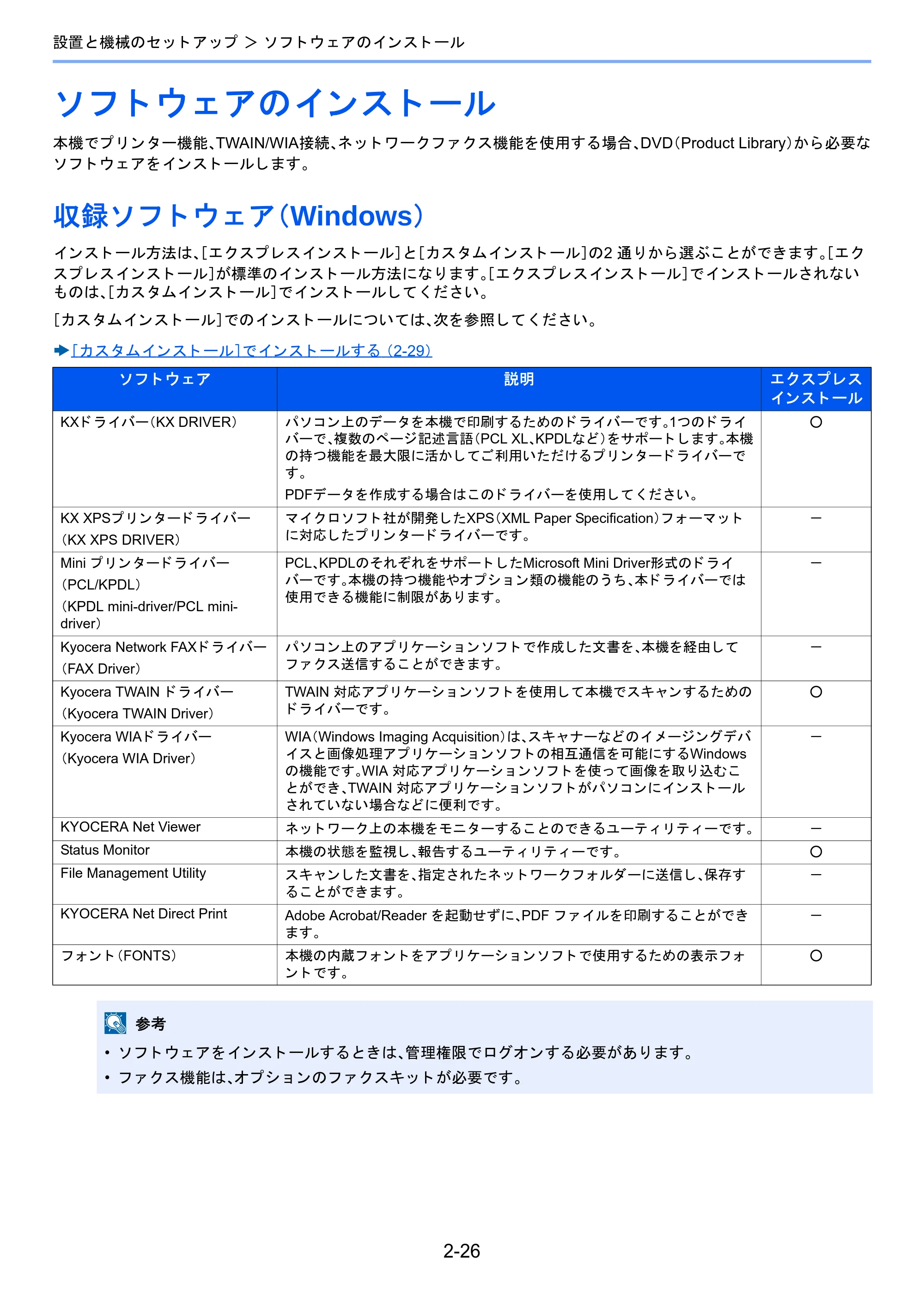京セラ TASKalfa 2510i/2510i+ / TASKalfa 2520i/2520i+ TASKalfa 2520i/2520i+/2510i/2510i+ 使用説明書 — ソフトウェアのインストール — 原本ページ — 93ページ