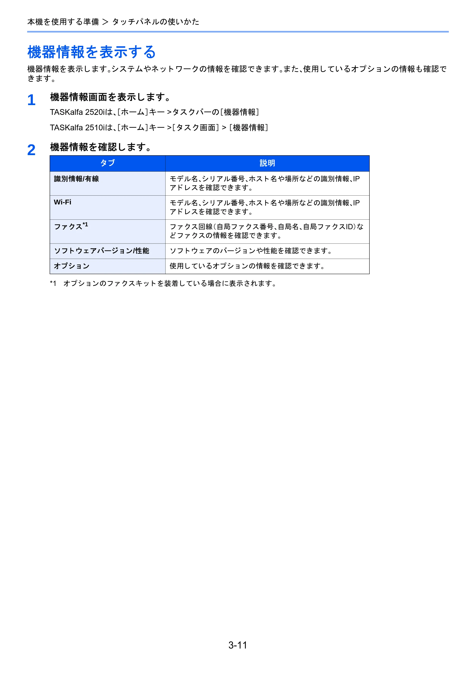 京セラ TASKalfa 2510i/2510i+ / TASKalfa 2520i/2520i+ TASKalfa 2520i/2520i+/2510i/2510i+ 使用説明書 — 機器情報を表示する — 原本ページ — 133ページ