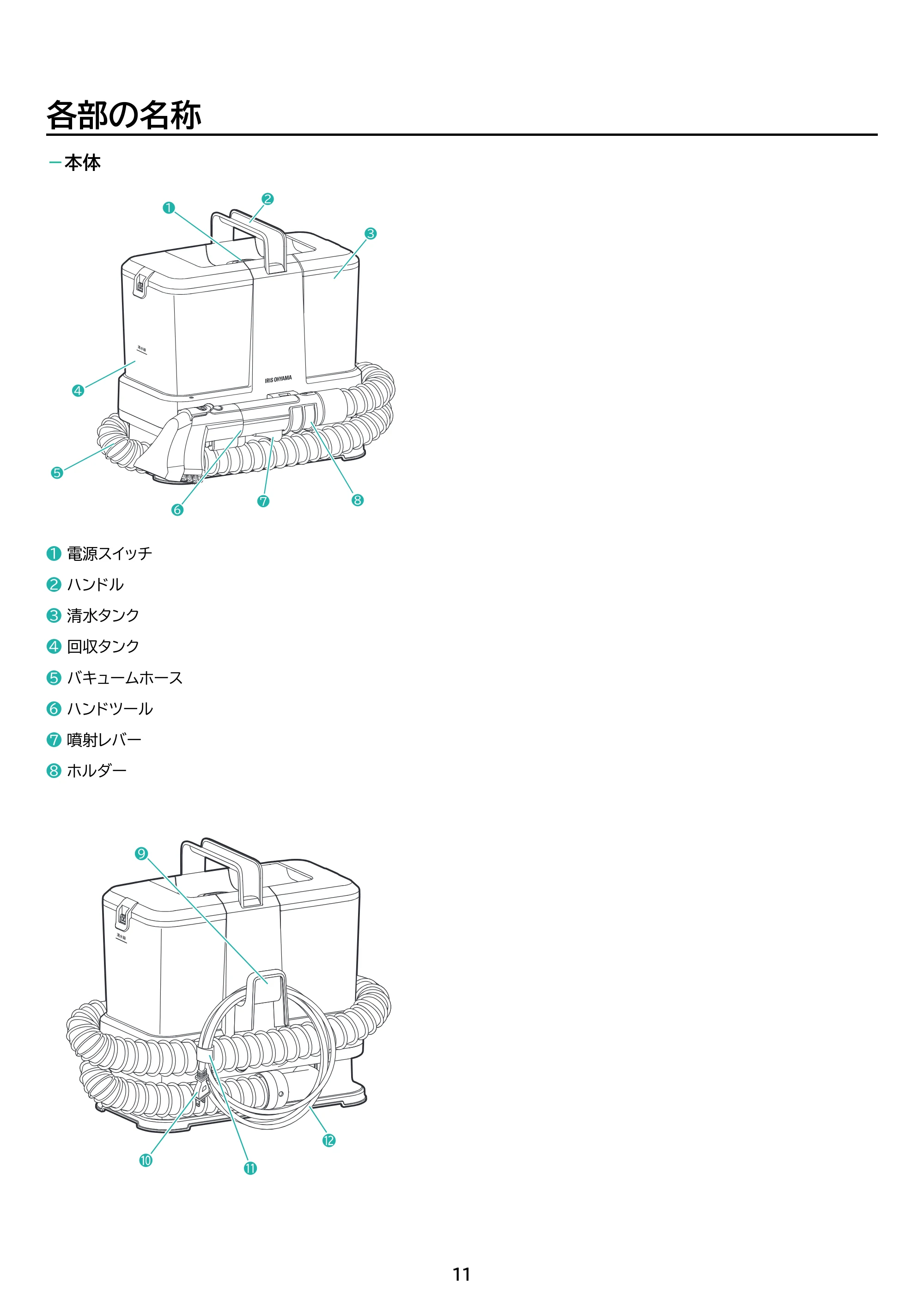 アイリスオーヤマ RNSP-P500 取扱説明書 — 原本ページ — 11ページ