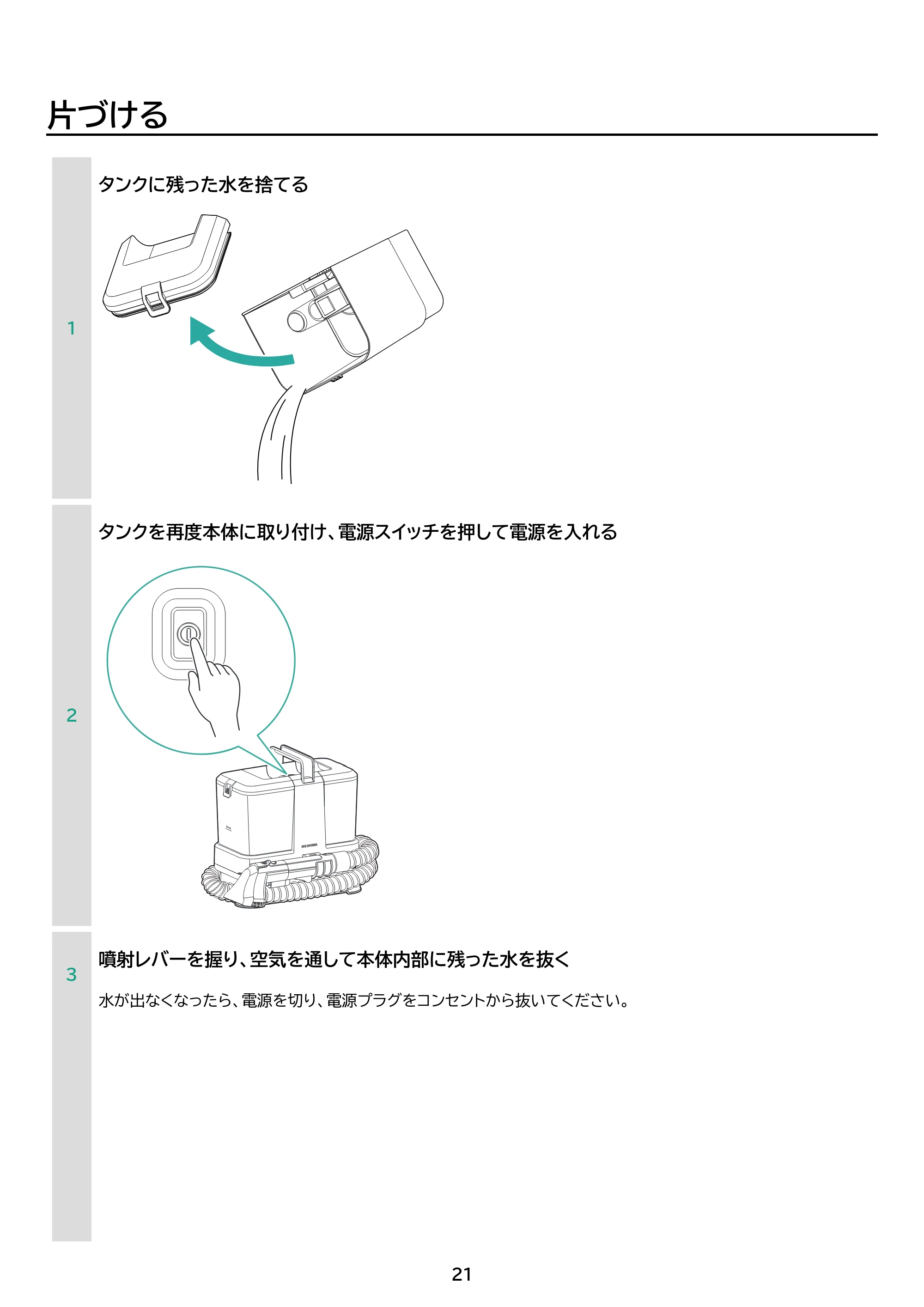アイリスオーヤマ RNSP-P500 取扱説明書 — 原本ページ — 21ページ