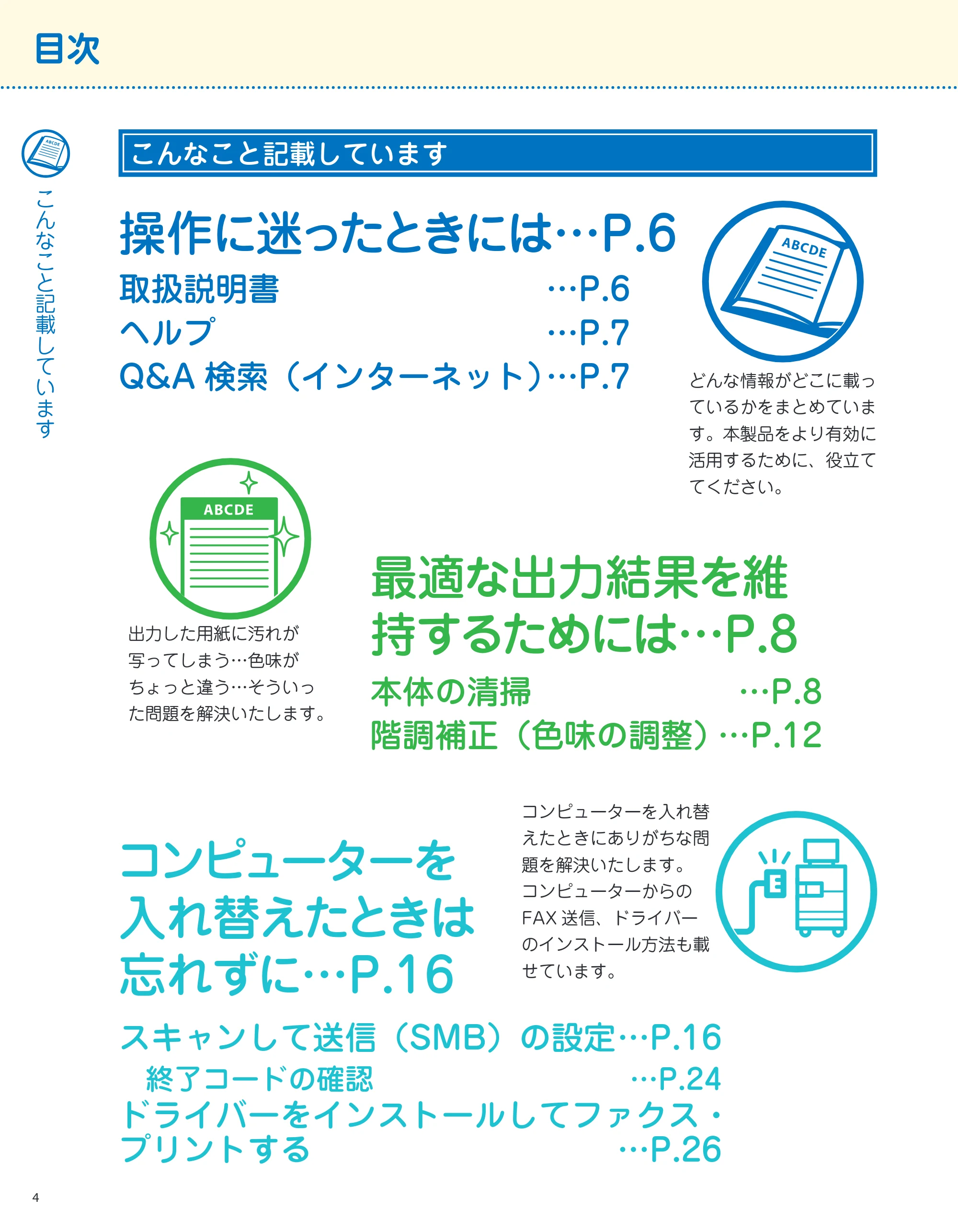 キヤノン imageRUNNER-ADVANCE C2218F-V サポートガイド 2015年1月22日更新（13.4MB）（PDF：13.4MB） — 目次 — 原本ページ — 4ページ