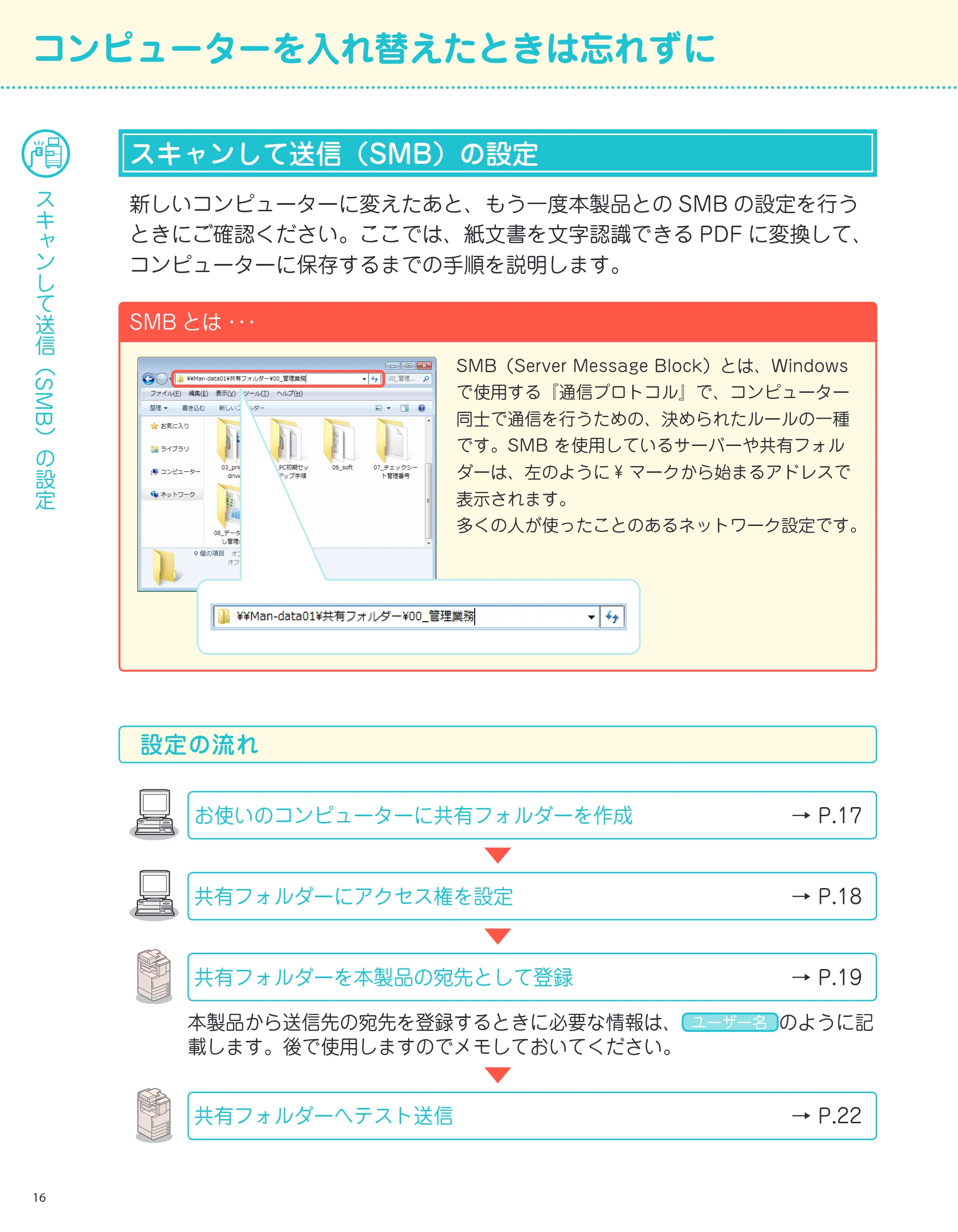 キヤノン imageRUNNER-ADVANCE C2218F-V サポートガイド 2015年1月22日更新（13.4MB）（PDF：13.4MB） — コンピューターを入れ替えたときは忘れずに — 原本ページ — 16ページ