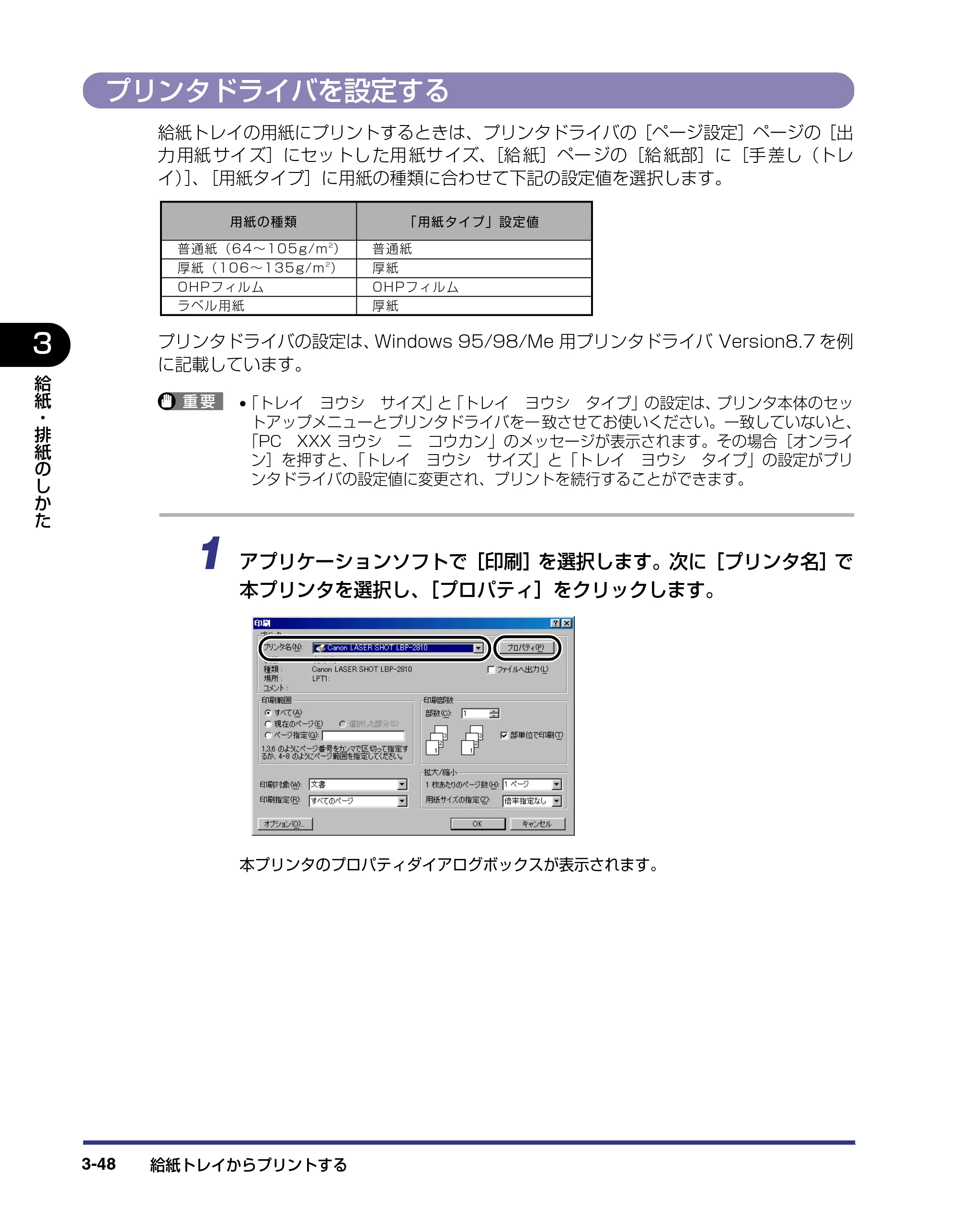 キヤノン LBP-2810 ユーザーズガイド （PDF形式／8.06Mバイト） — プリンタドライバを設定する — 原本ページ — 114ページ