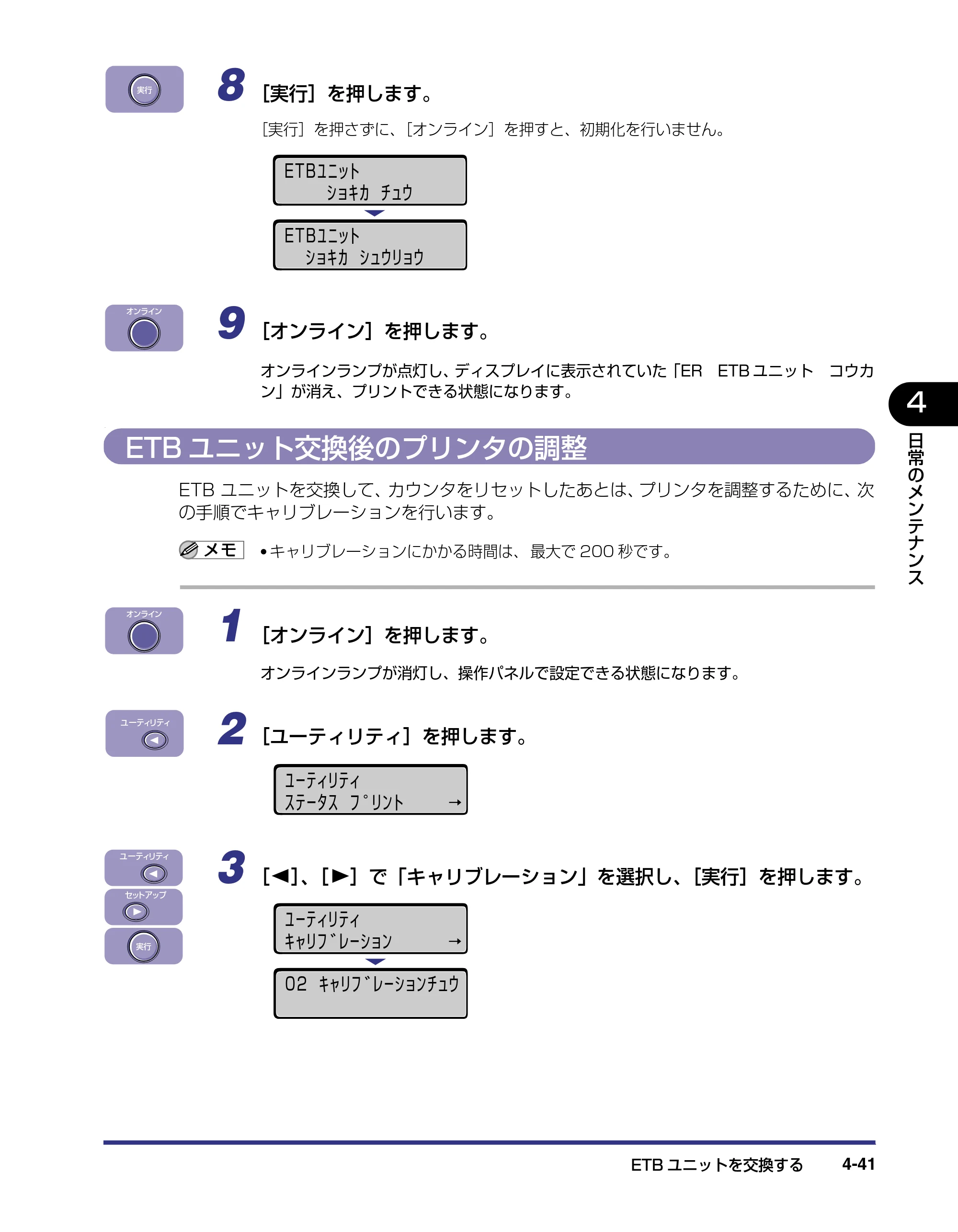 キヤノン LBP-2810 ユーザーズガイド （PDF形式／8.06Mバイト） — ETBユニット交換後のプリンタの調整 — 原本ページ — 176ページ