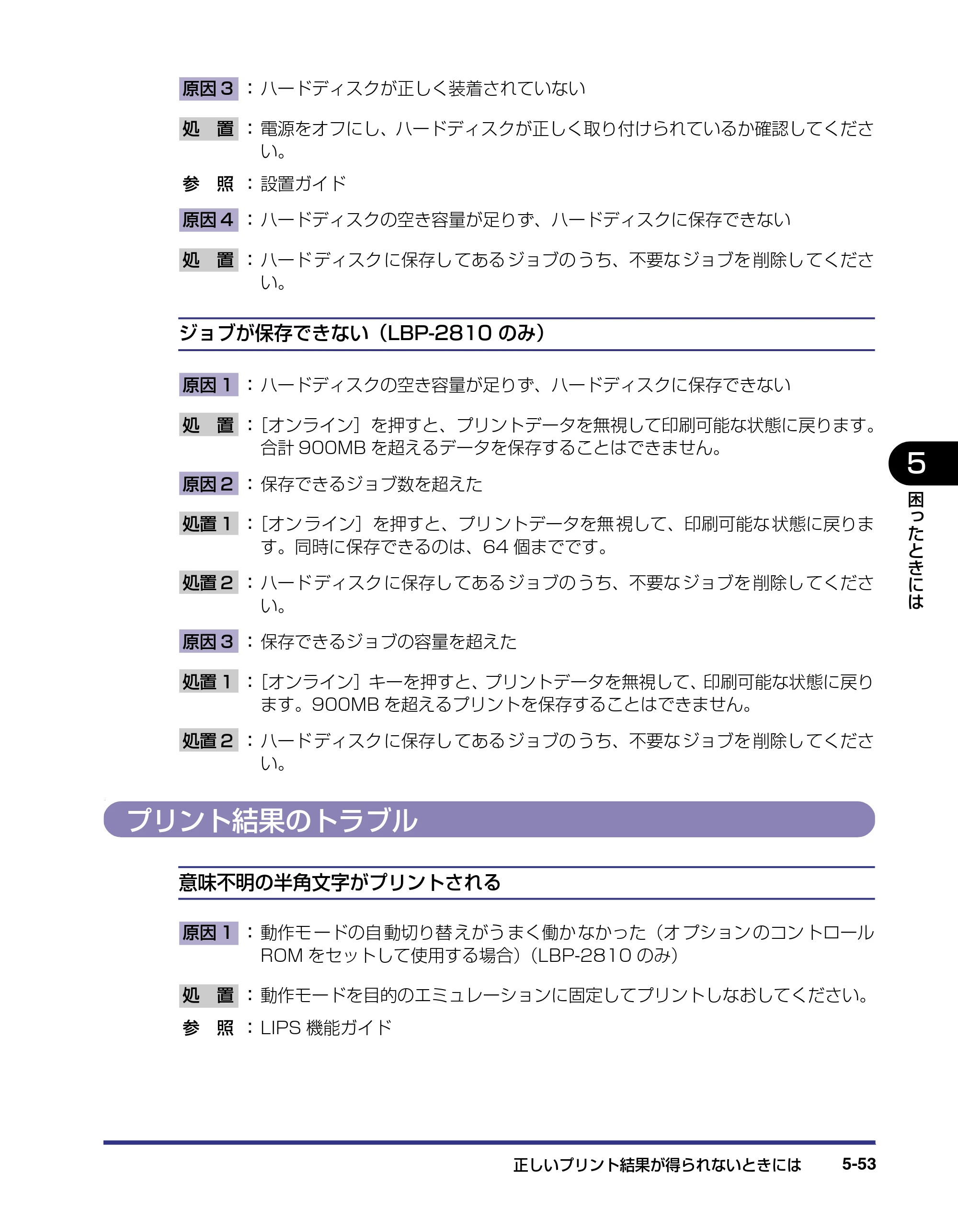 キヤノン LBP-2810 ユーザーズガイド （PDF形式／8.06Mバイト） — プリント結果のトラブル — 原本ページ — 250ページ