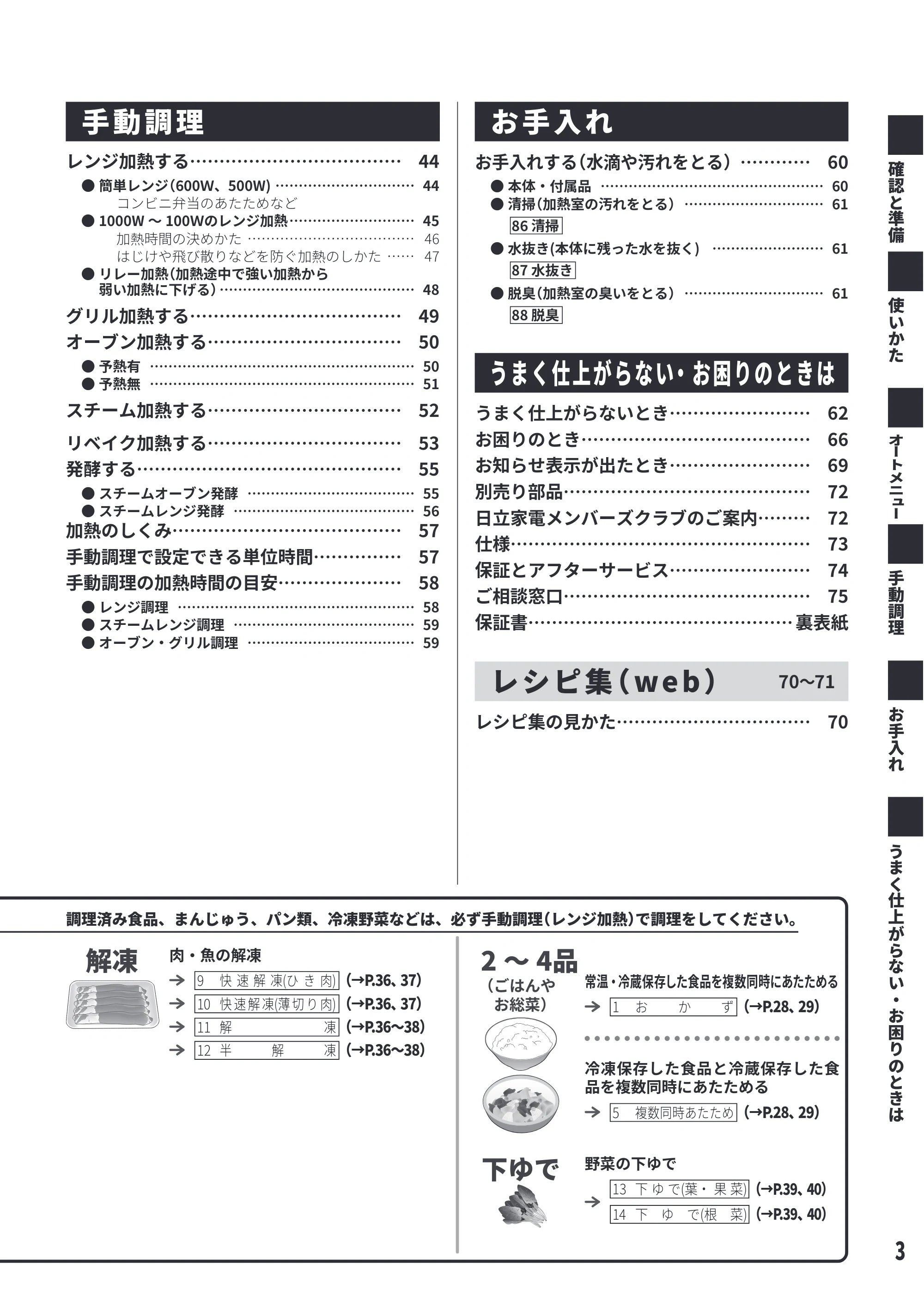 日立 MRO-S8E 取扱説明書 — ᚦೋ⾪ↆ ҽᚦӿ — 原本ページ — 3ページ
