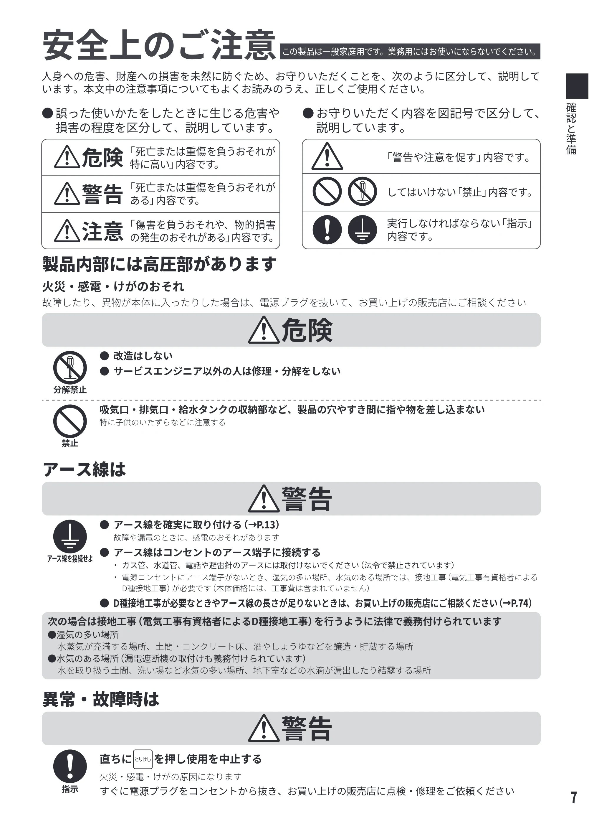 日立 MRO-S8E 取扱説明書 — 安全上のご注意 — 原本ページ — 7ページ