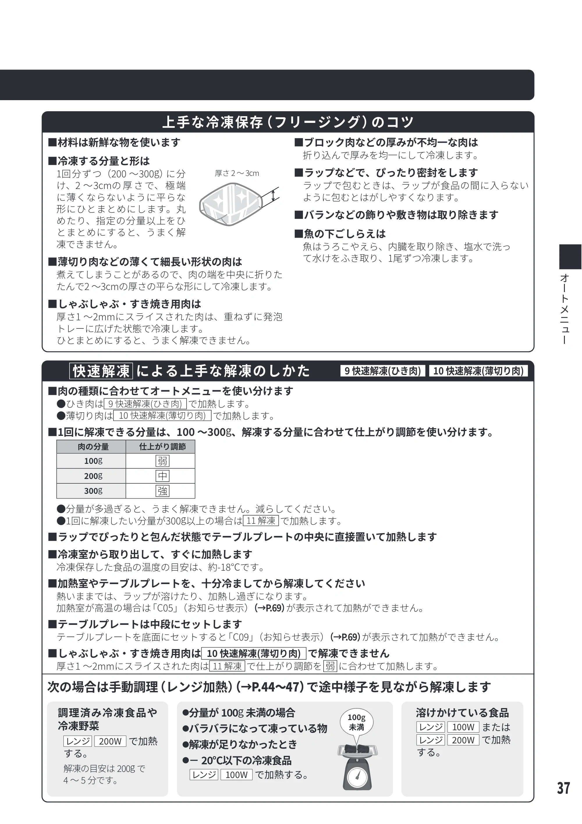 日立 MRO-S8E 取扱説明書 — ढ़ᚦӝ௽ఎડᇻ㯣Ն՛խԩդԡ㯤ӡԤԵ — 原本ページ — 37ページ