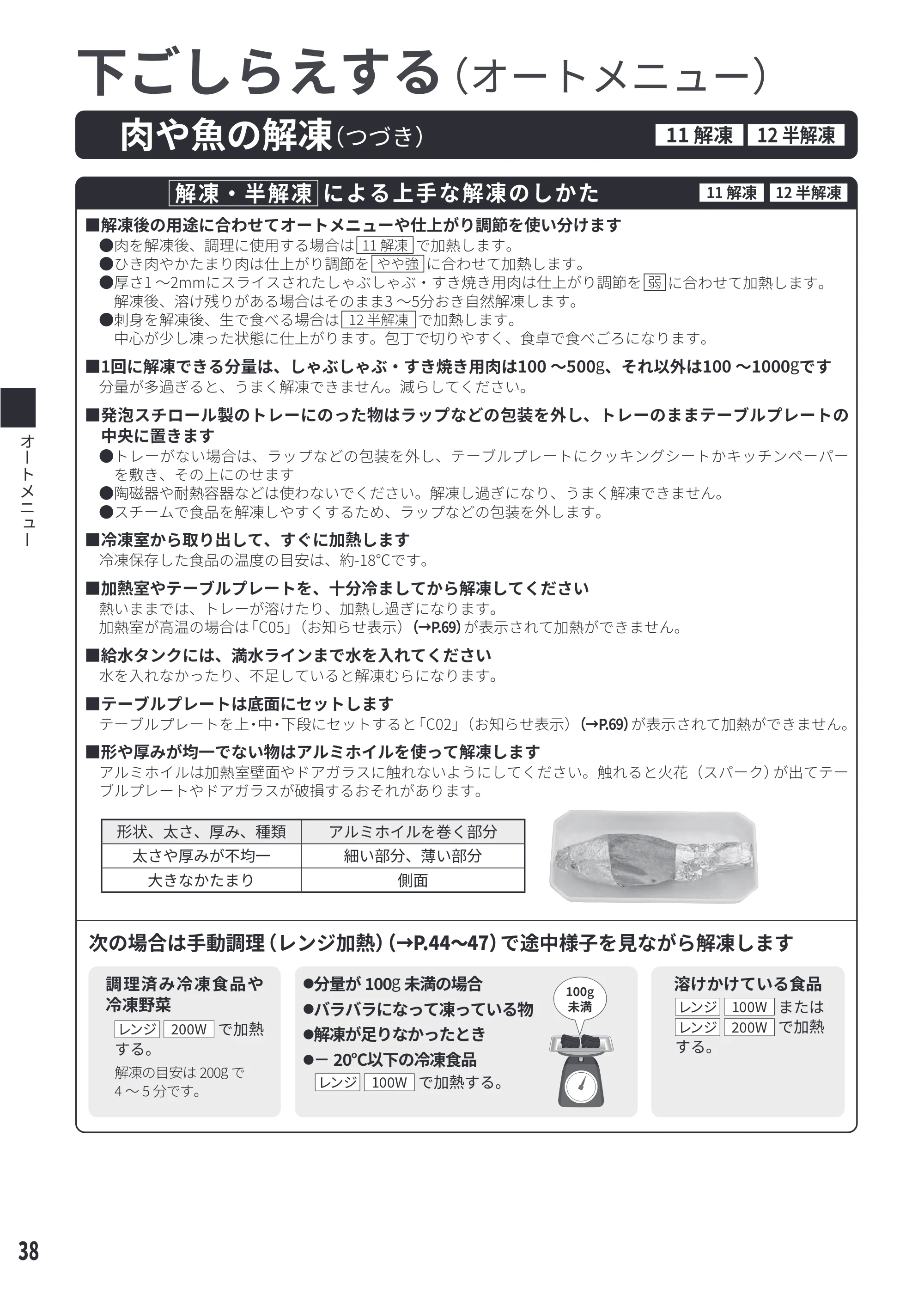 日立 MRO-S8E 取扱説明書 — फ़ӇӊӼһӌӾ㯣ԛխԹՒԼՖխ㯤 — 原本ページ — 38ページ
