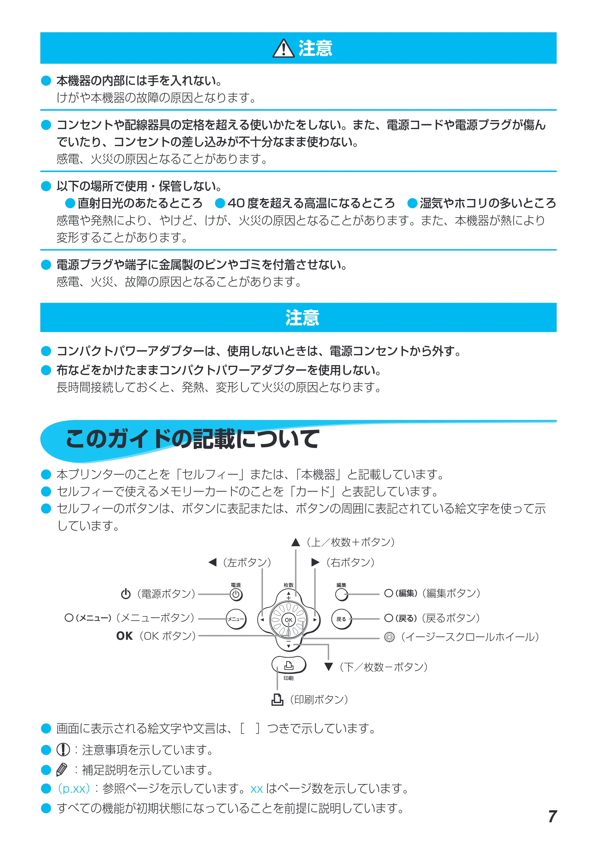 キヤノン SELPHY CP790 プリンターユーザーガイド (PDF形式/5.61Mバイト) — このガイドの記載について — 原本ページ — 7ページ