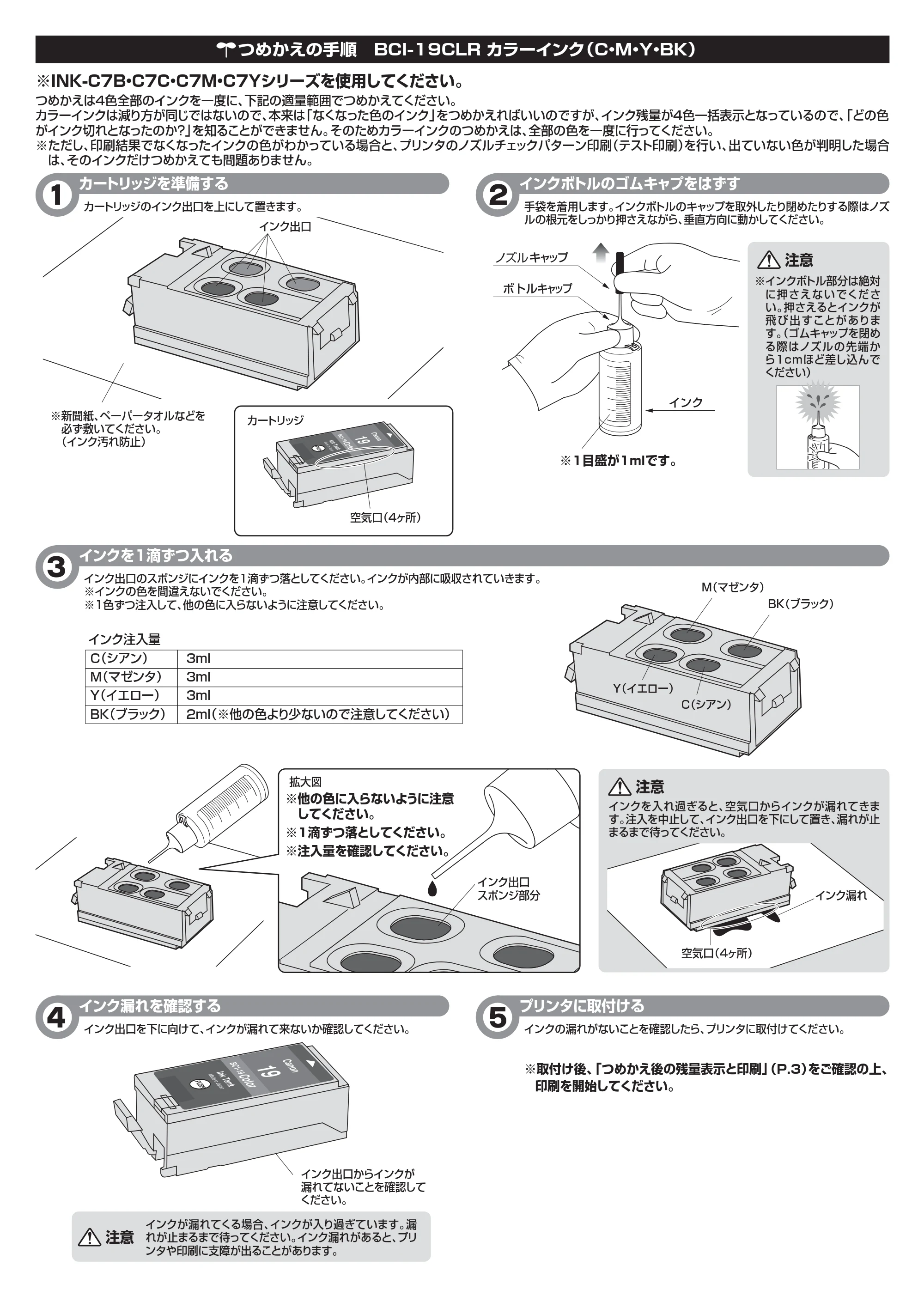 サンワサプライ 300-INK7Y5 / 300-INK7M5 / 300-INK7C5 取扱説明書 — 原本ページ — 2ページ