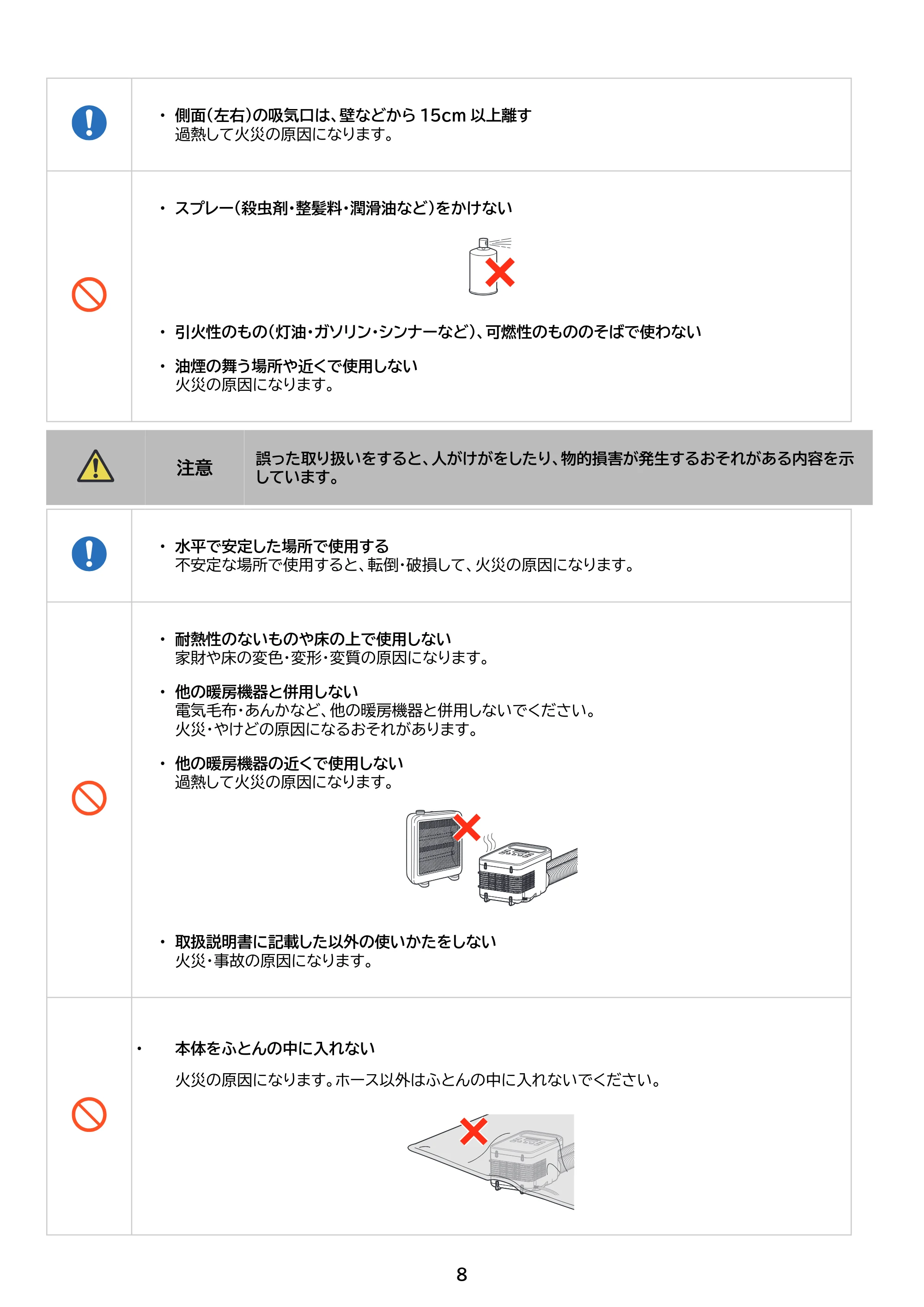 アイリスオーヤマ FK-WH2 取扱説明書 — 原本ページ — 8ページ