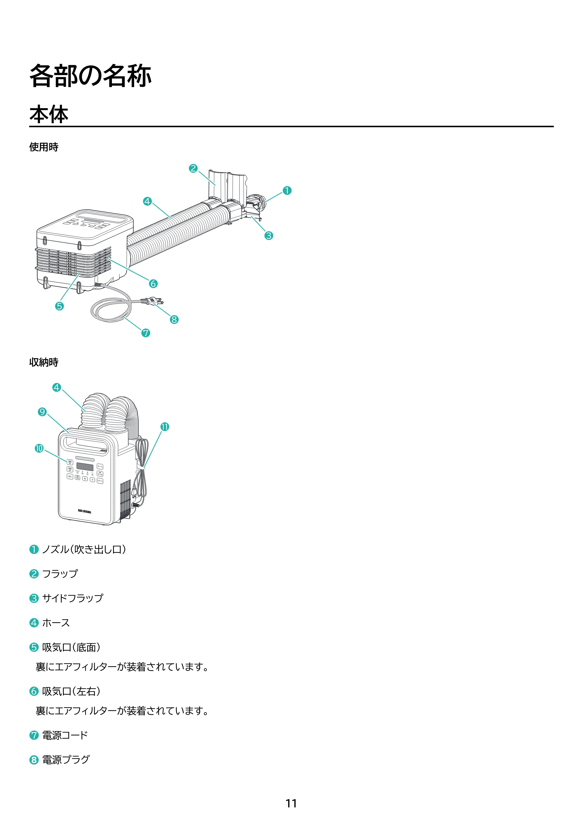 アイリスオーヤマ FK-WH2 取扱説明書 — 原本ページ — 11ページ