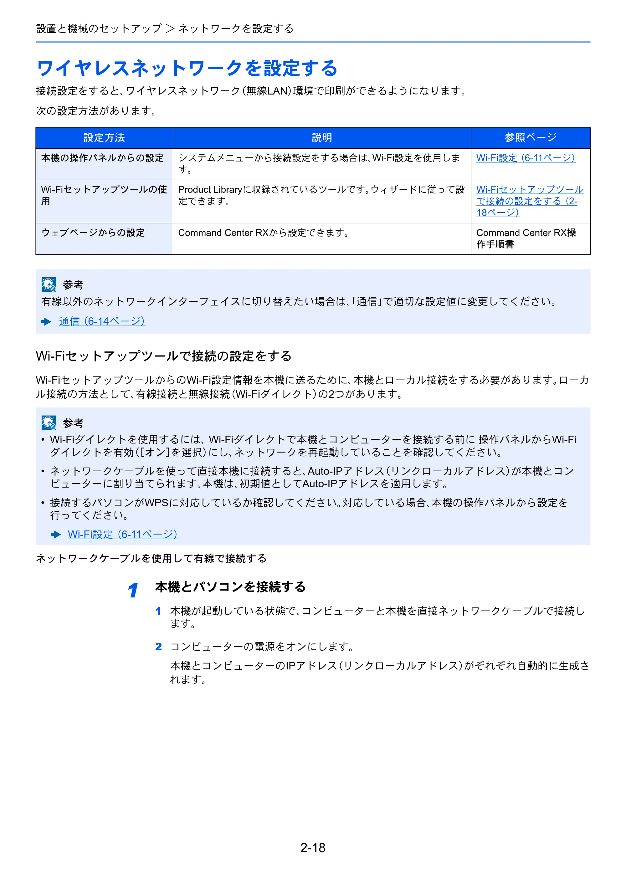 京セラ ECOSYS P2040dw ECOSYS P2040dw 使用説明書 — ワイヤレスネットワークを設定する — 原本ページ — 49ページ