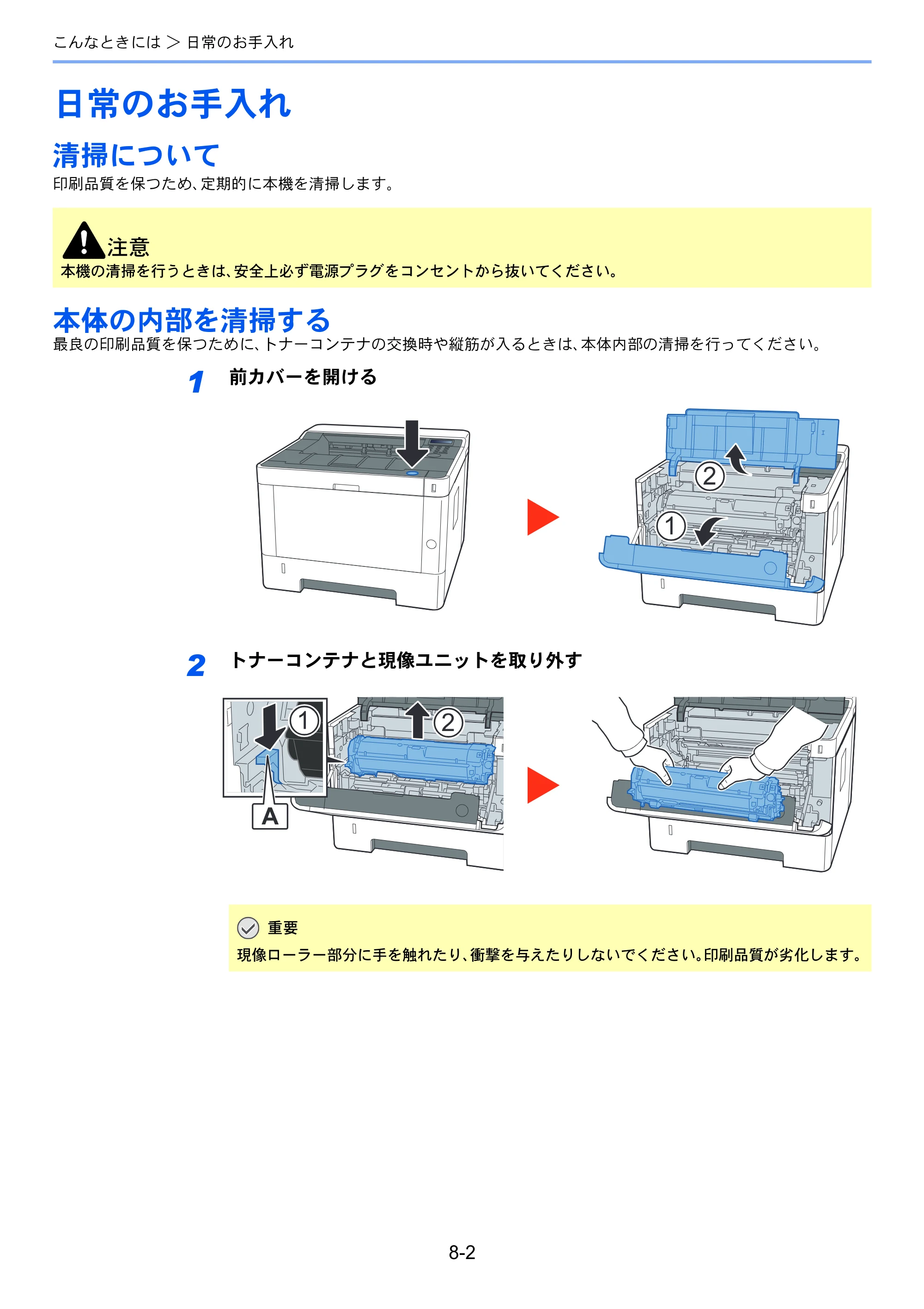 京セラ ECOSYS P2040dw ECOSYS P2040dw 使用説明書 — 日常のお手入れ — 原本ページ — 168ページ