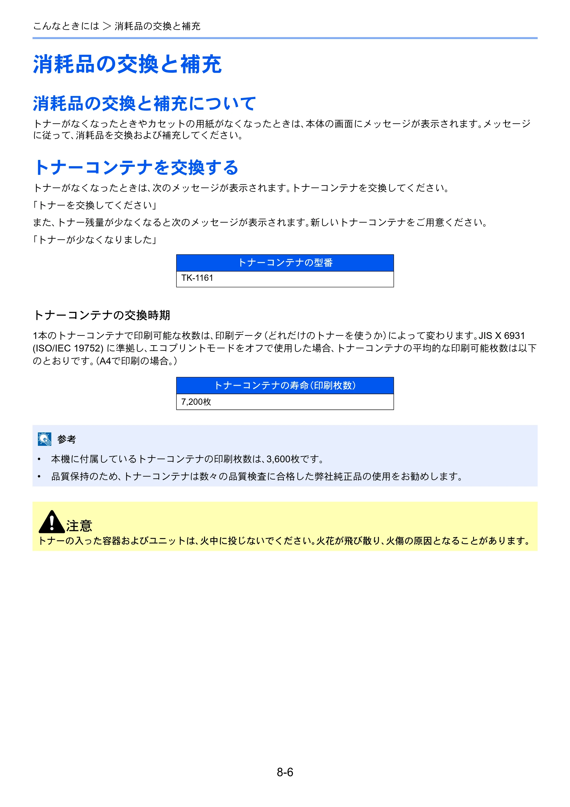 京セラ ECOSYS P2040dw ECOSYS P2040dw 使用説明書 — 消耗品の交換と補充 — 原本ページ — 172ページ