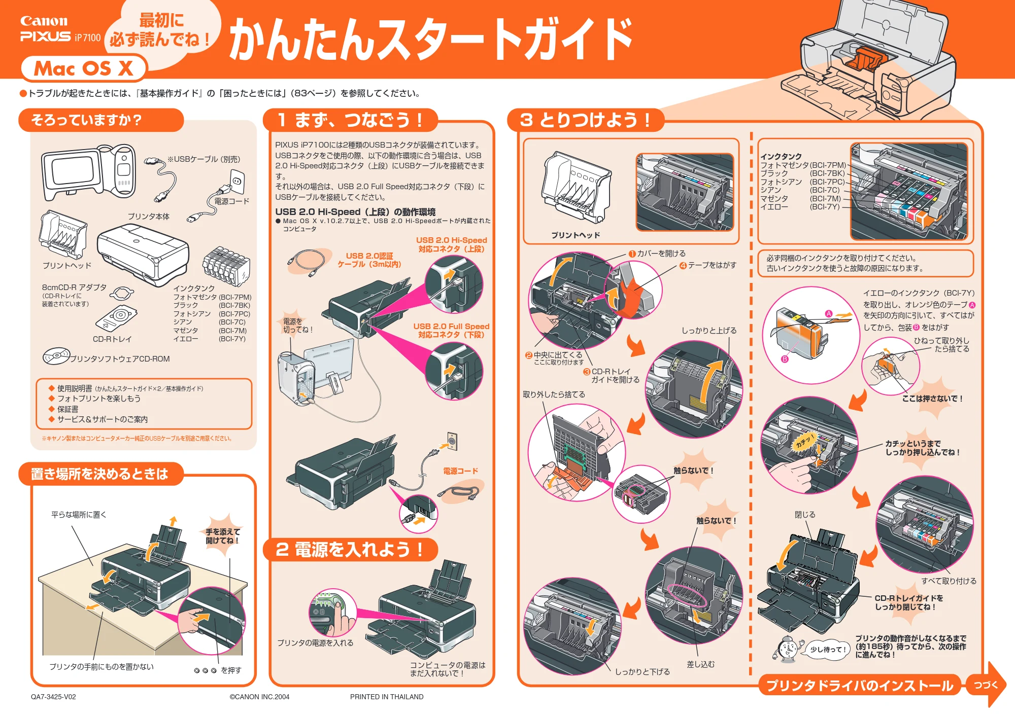 キヤノン PIXUS iP7100 かんたんスタートガイド (Mac版) (PDF形式/2.59Mバイト) — 原本ページ — 1ページ