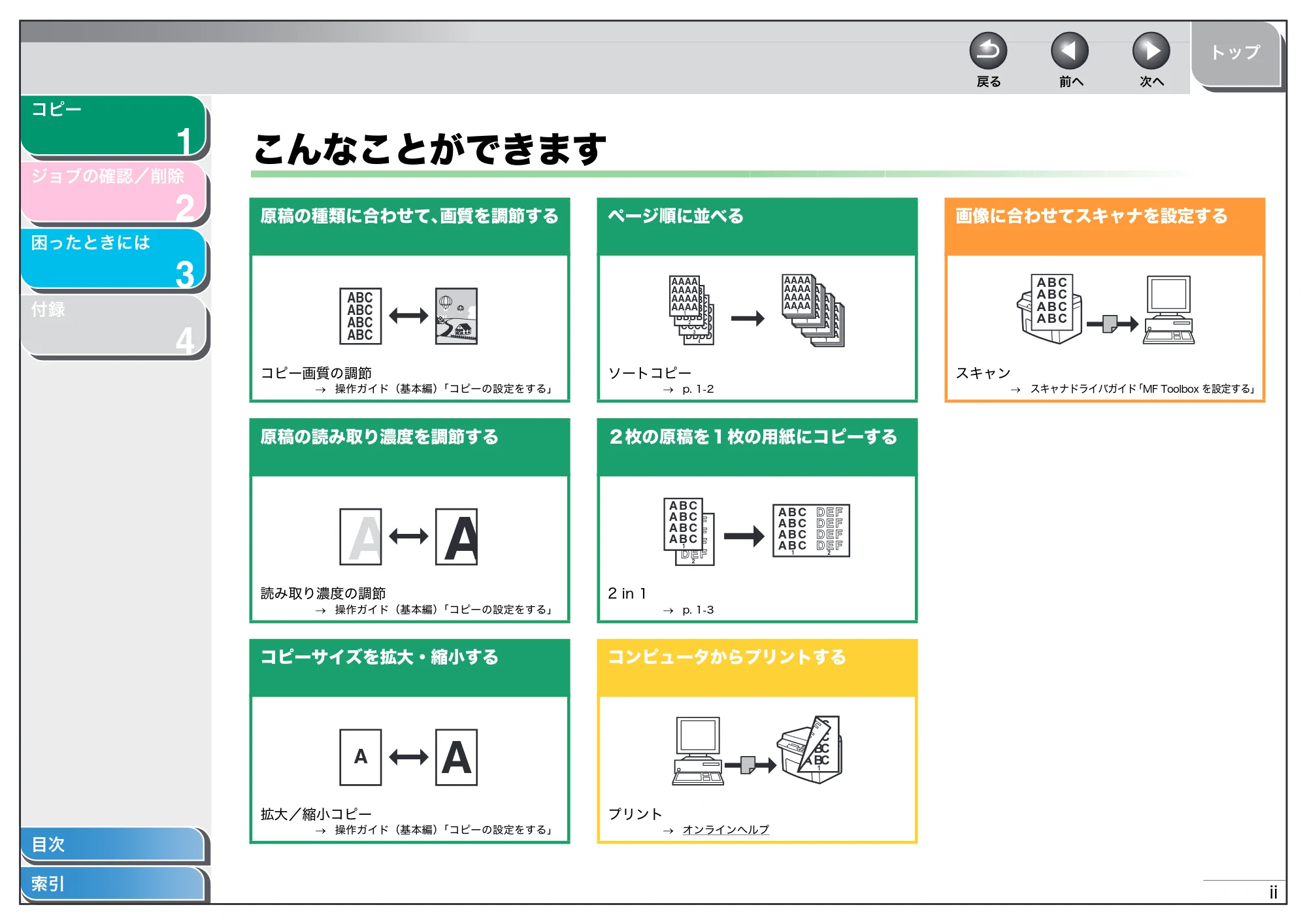 キヤノン MF4010 操作ガイド （応用編） （PDF形式／0.79Mバイト） — こんなことができます — 原本ページ — 3ページ