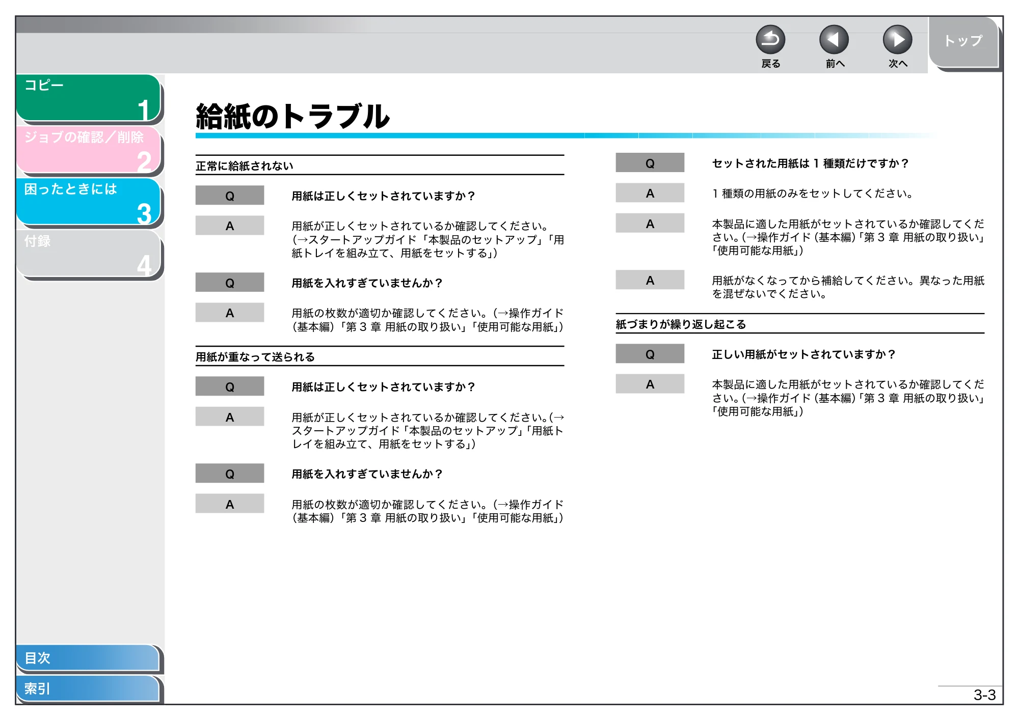 キヤノン MF4010 操作ガイド （応用編） （PDF形式／0.79Mバイト） — 給紙のトラブル — 原本ページ — 18ページ