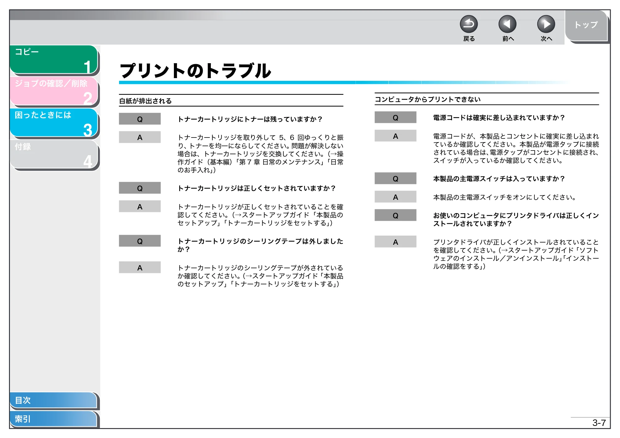 キヤノン MF4010 操作ガイド （応用編） （PDF形式／0.79Mバイト） — プリントのトラブル — 原本ページ — 22ページ