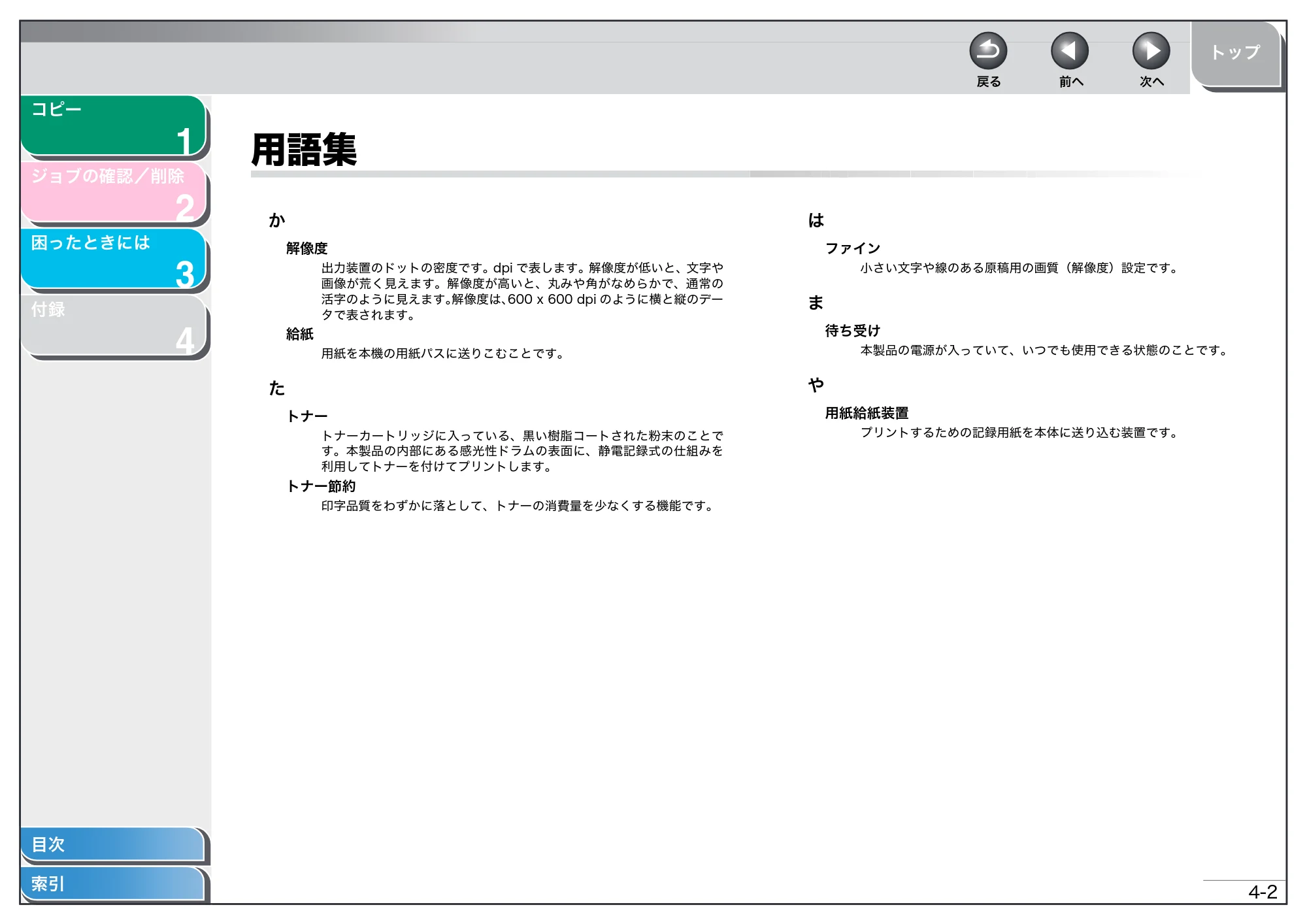 キヤノン MF4010 操作ガイド （応用編） （PDF形式／0.79Mバイト） — 用語集 — 原本ページ — 28ページ