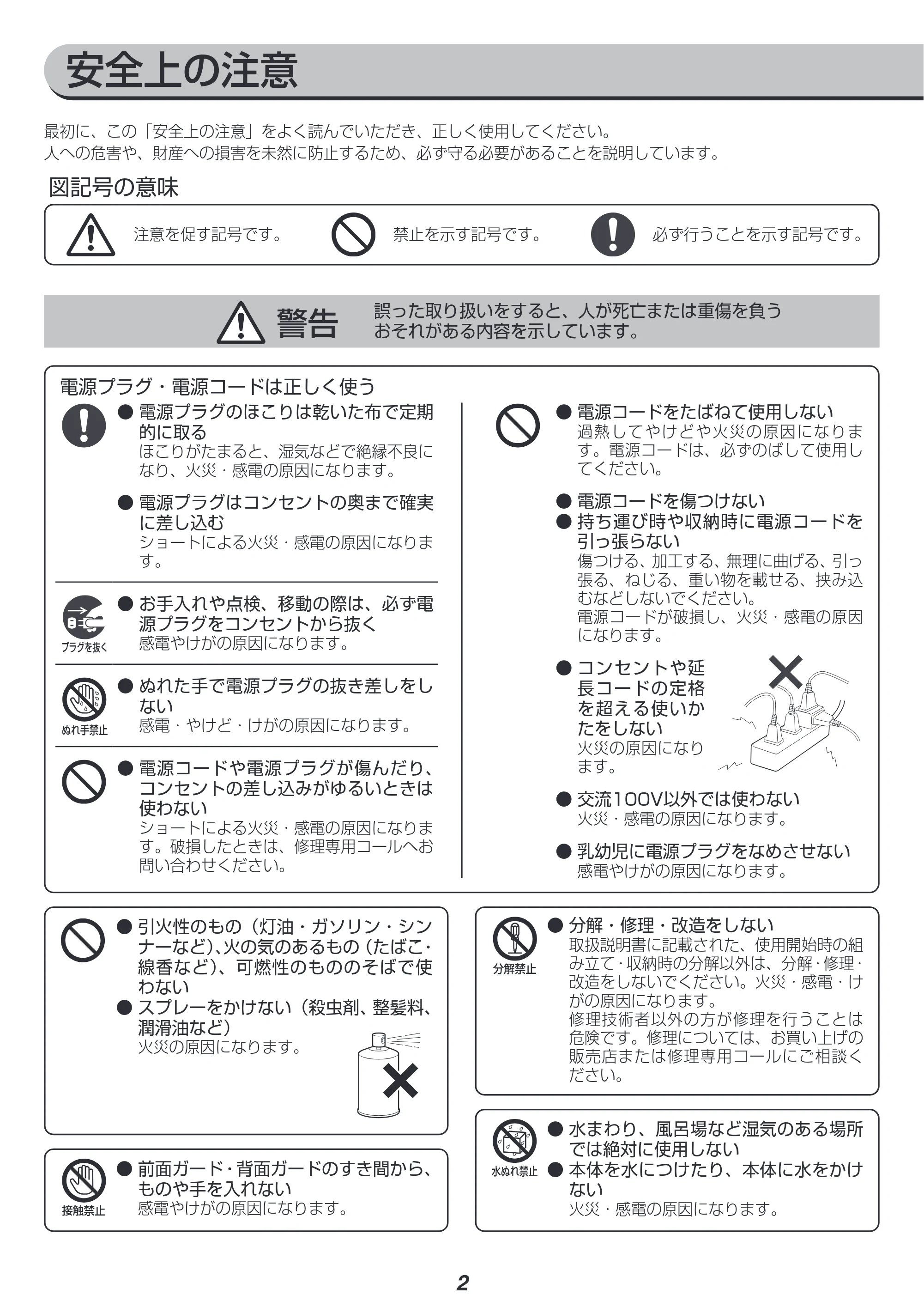 アイリスオーヤマ STF-DC152T 取扱説明書 — 原本ページ — 2ページ