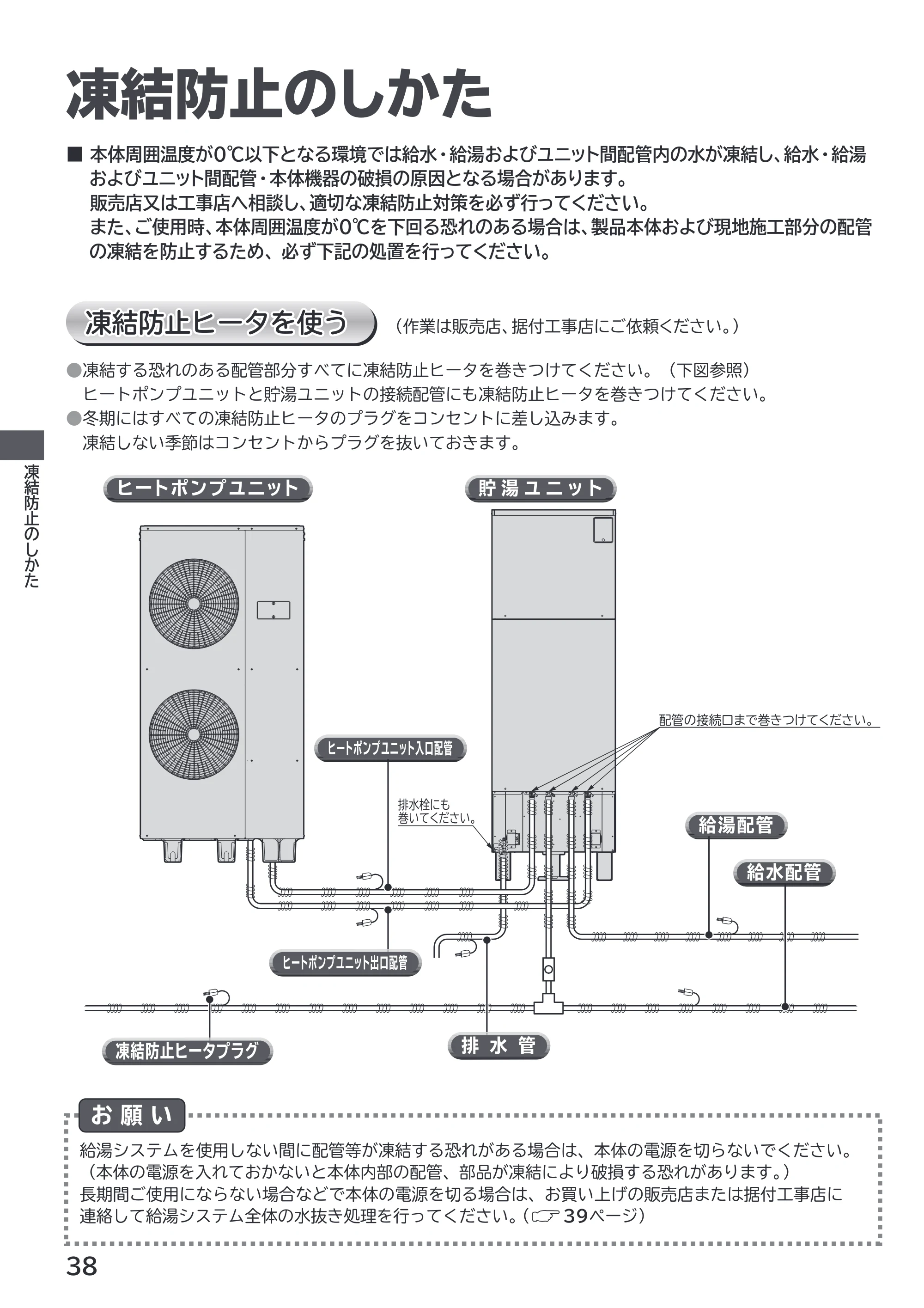 日立 RHK-1501EJS / RHK-1501EJKS 取扱説明書 — 凍結防止のしかた — 原本ページ — 38ページ