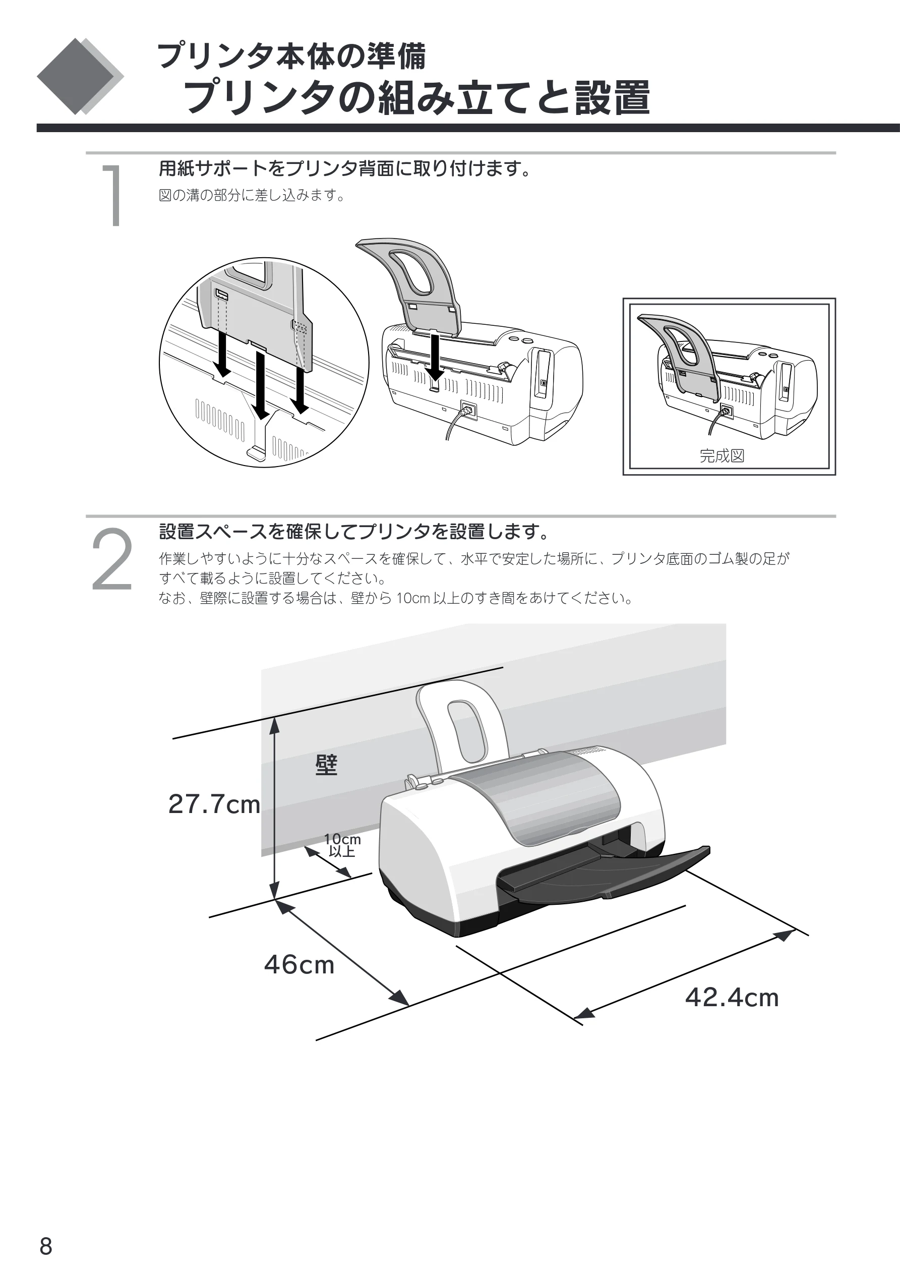 エプソン CL-750 スタートアップガイド — プリンタの組み立てと設置 — 図版 10-1 — 10ページ