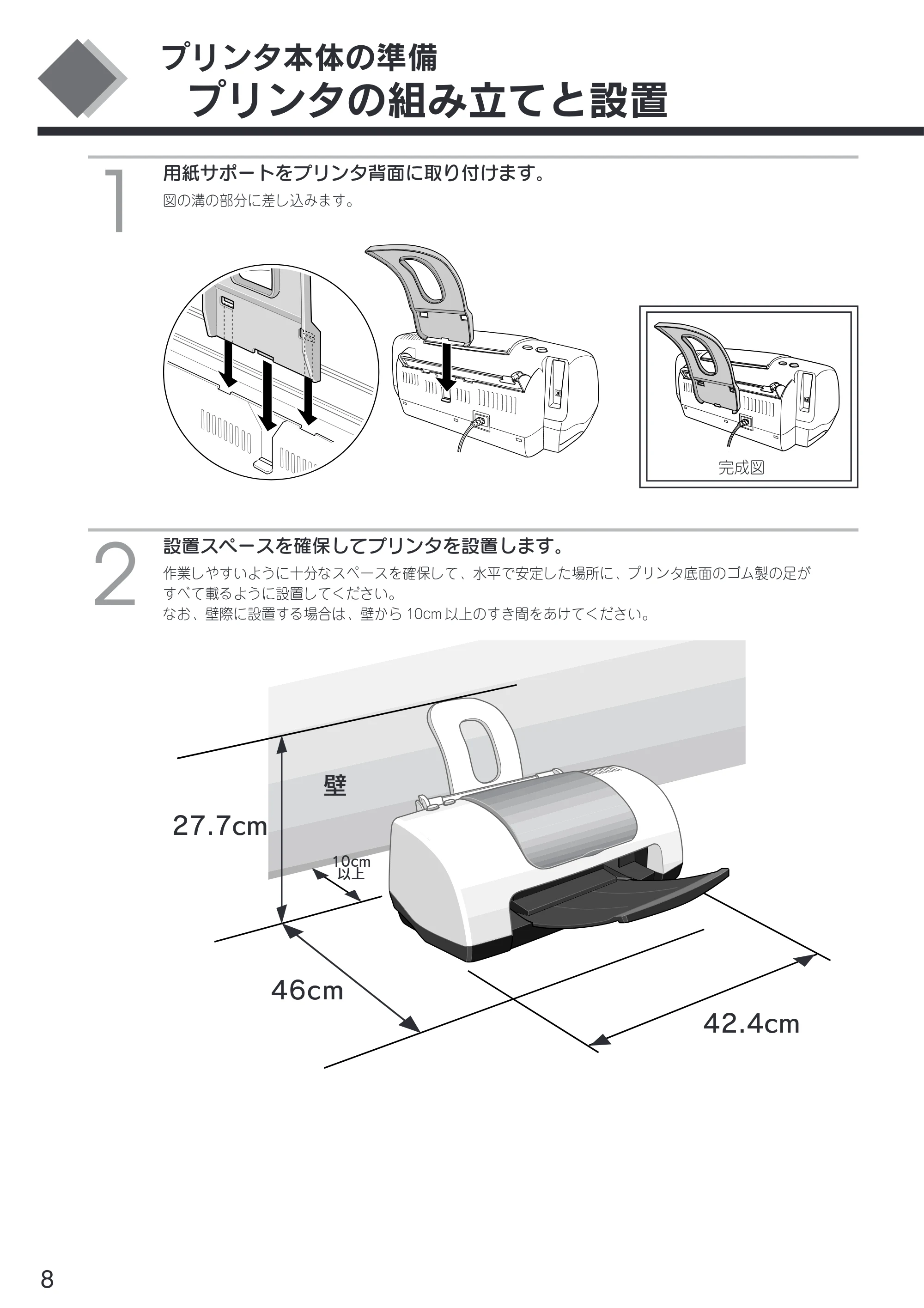 エプソン CL-750 スタートアップガイド — プリンタの組み立てと設置 — 原本ページ — 10ページ