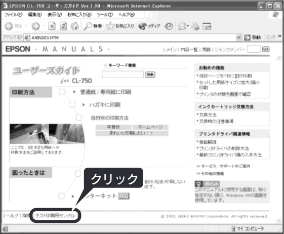 エプソン CL-750 スタートアップガイド — テスト印刷 — 図版 22-2 — 22ページ