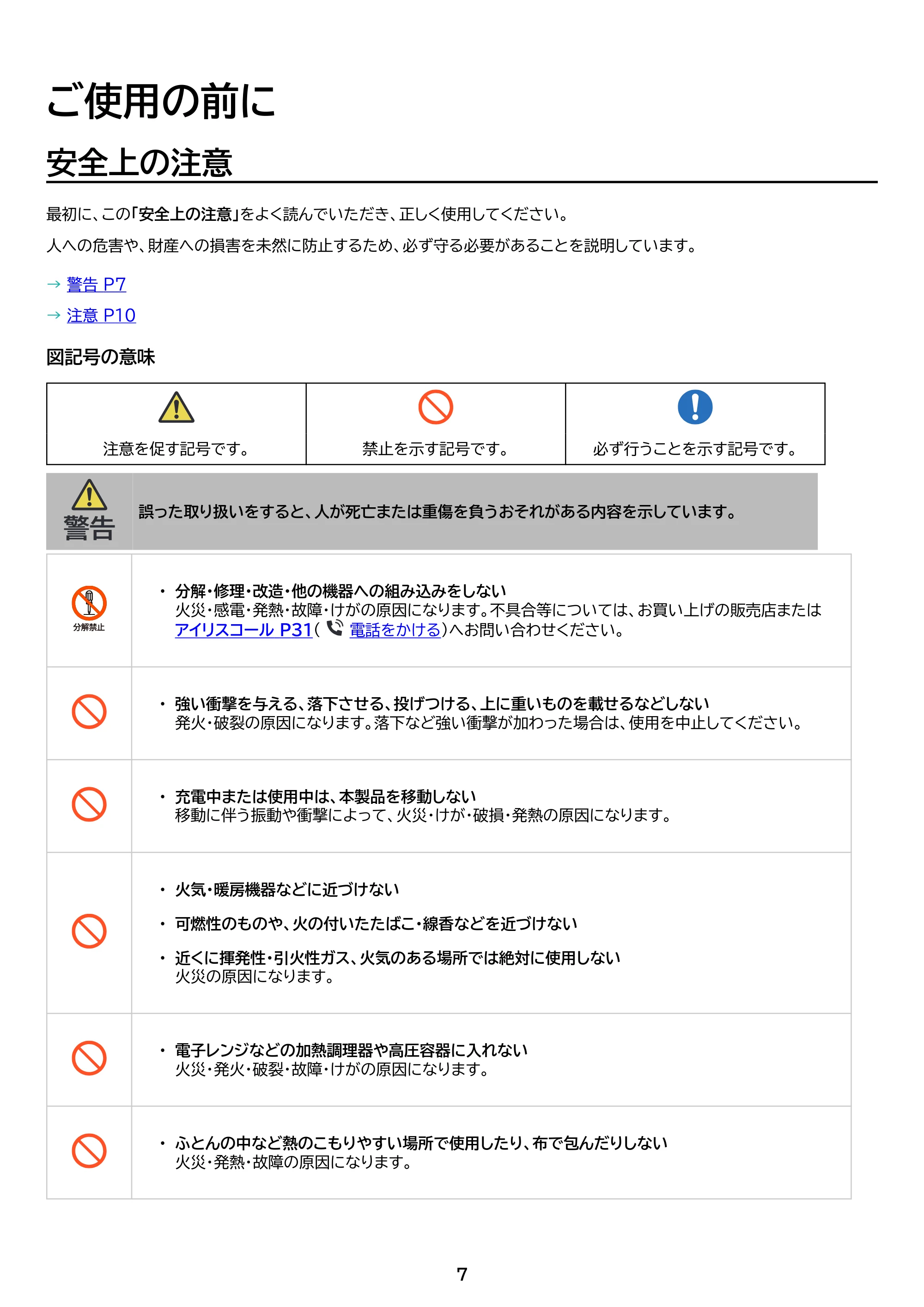 アイリスオーヤマ IPU-A280 取扱説明書 — 原本ページ — 7ページ